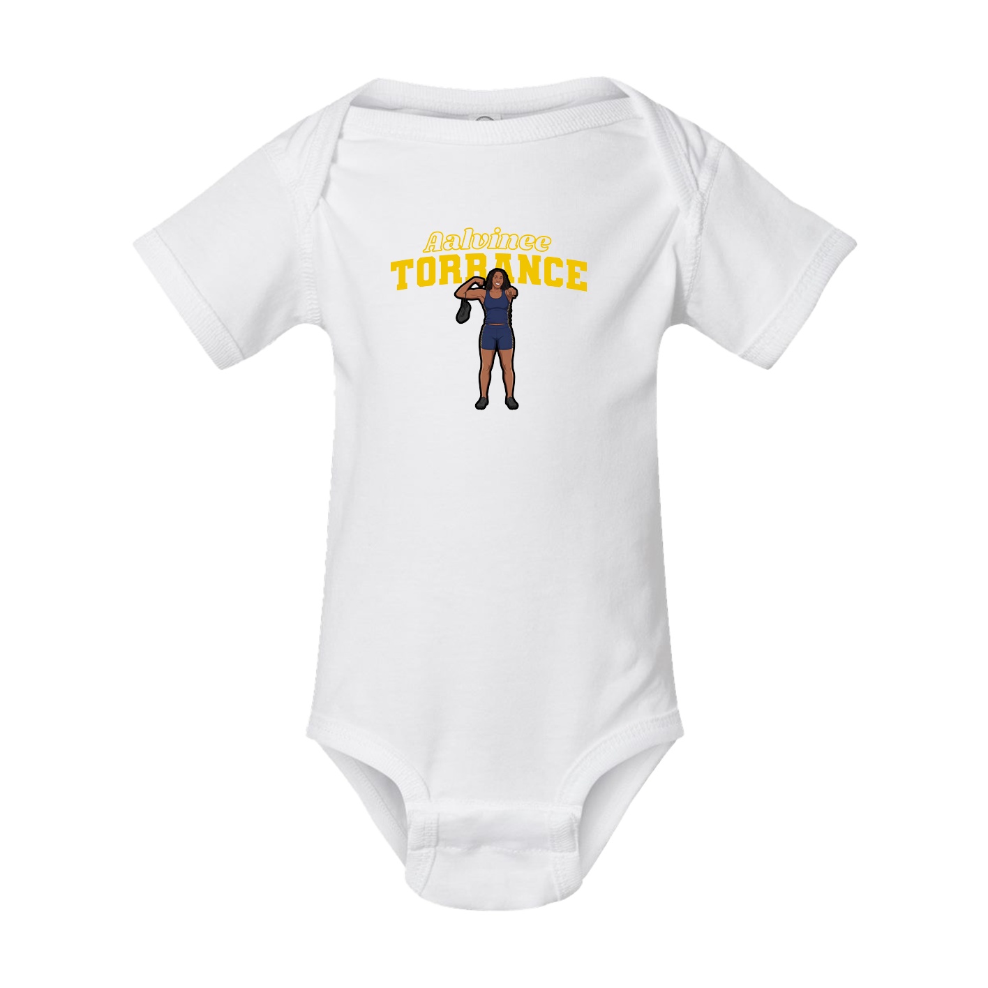 Baby Onesie — Name Arch in White