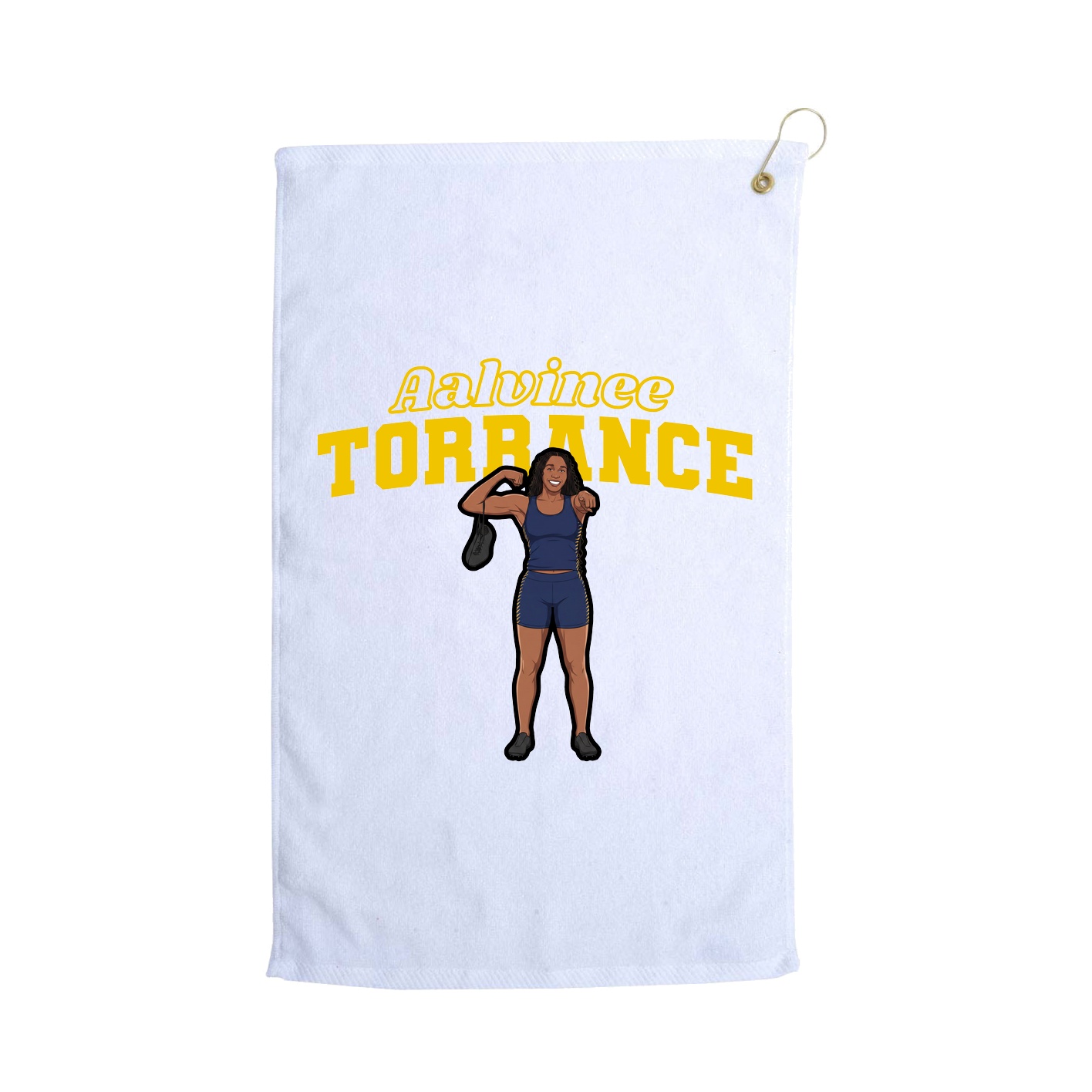 Golf Towel — Name Arch in White