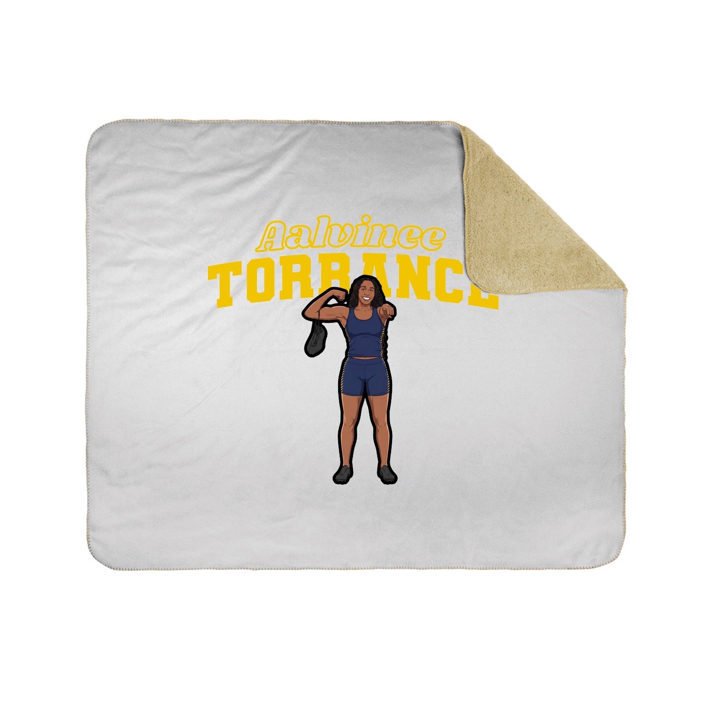 Throw Blanket — Name Arch in White