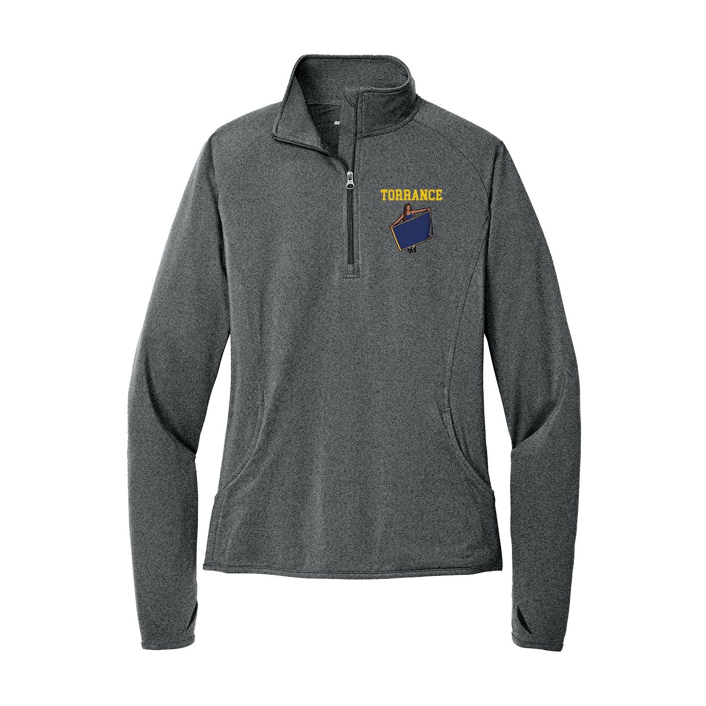 Women's Q-Zip Pullover — Shirsey in Grey