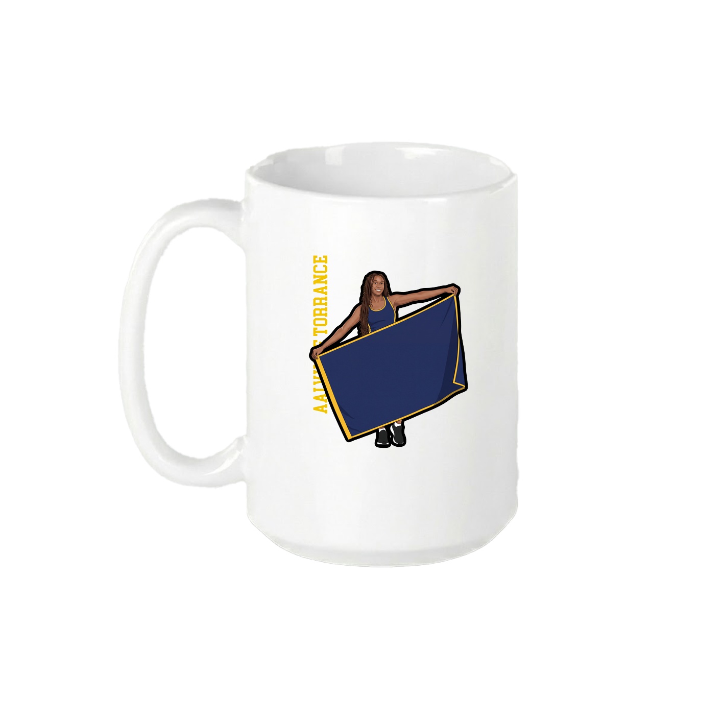 15oz Coffee Mug — Name Vertical in White