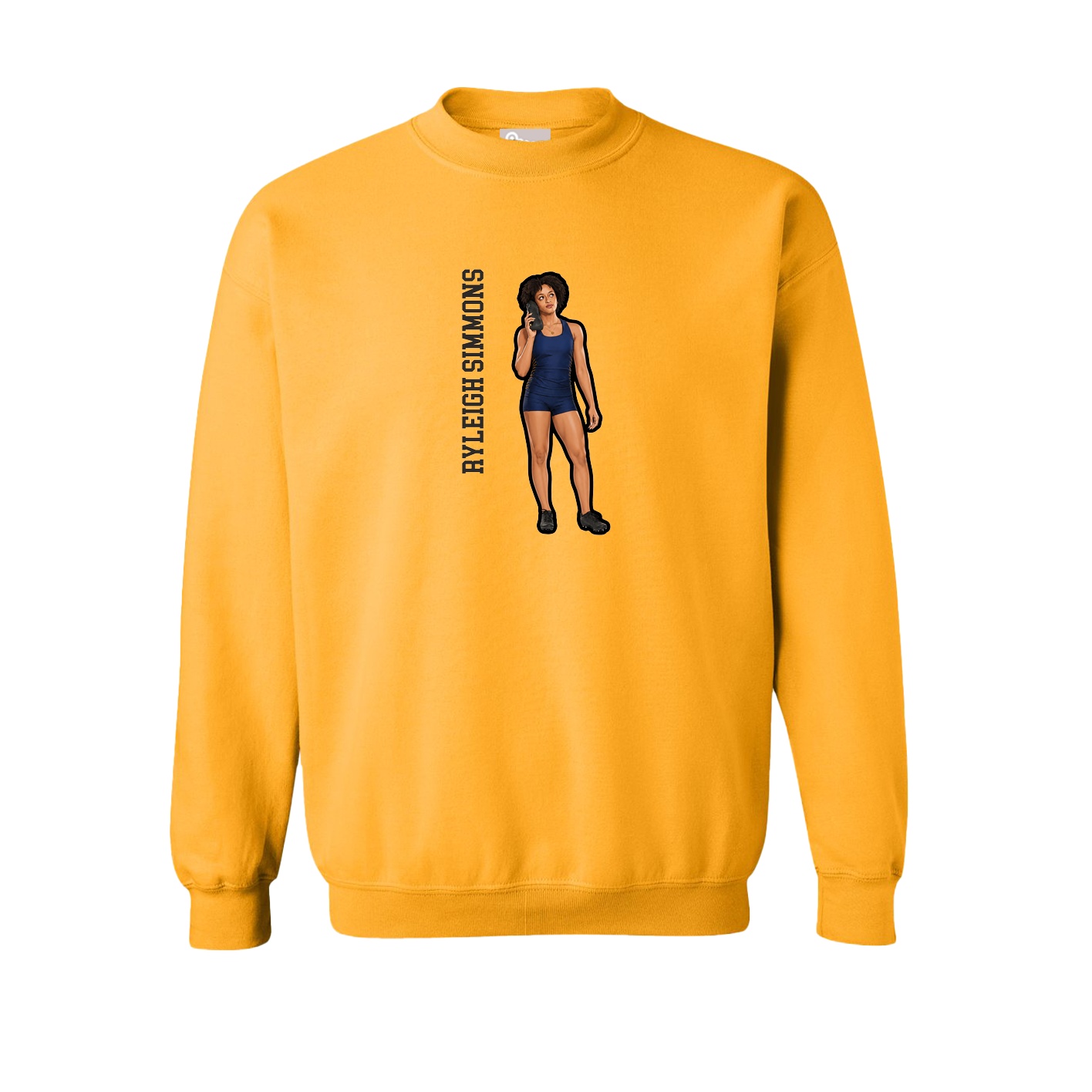 Fleece Crew — Name Vertical in Gold