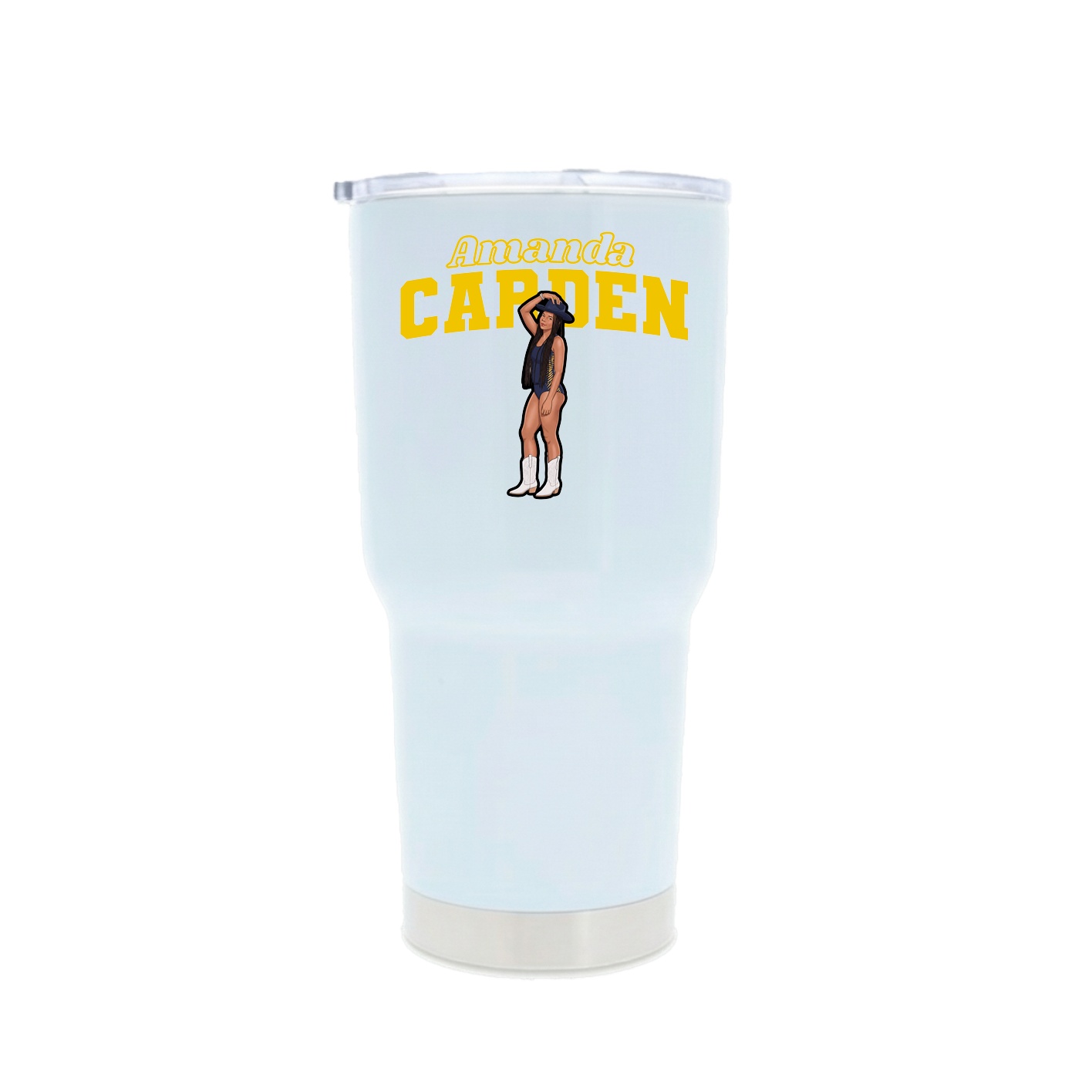 30oz Stainless Steel Tumbler — Name Arch in White