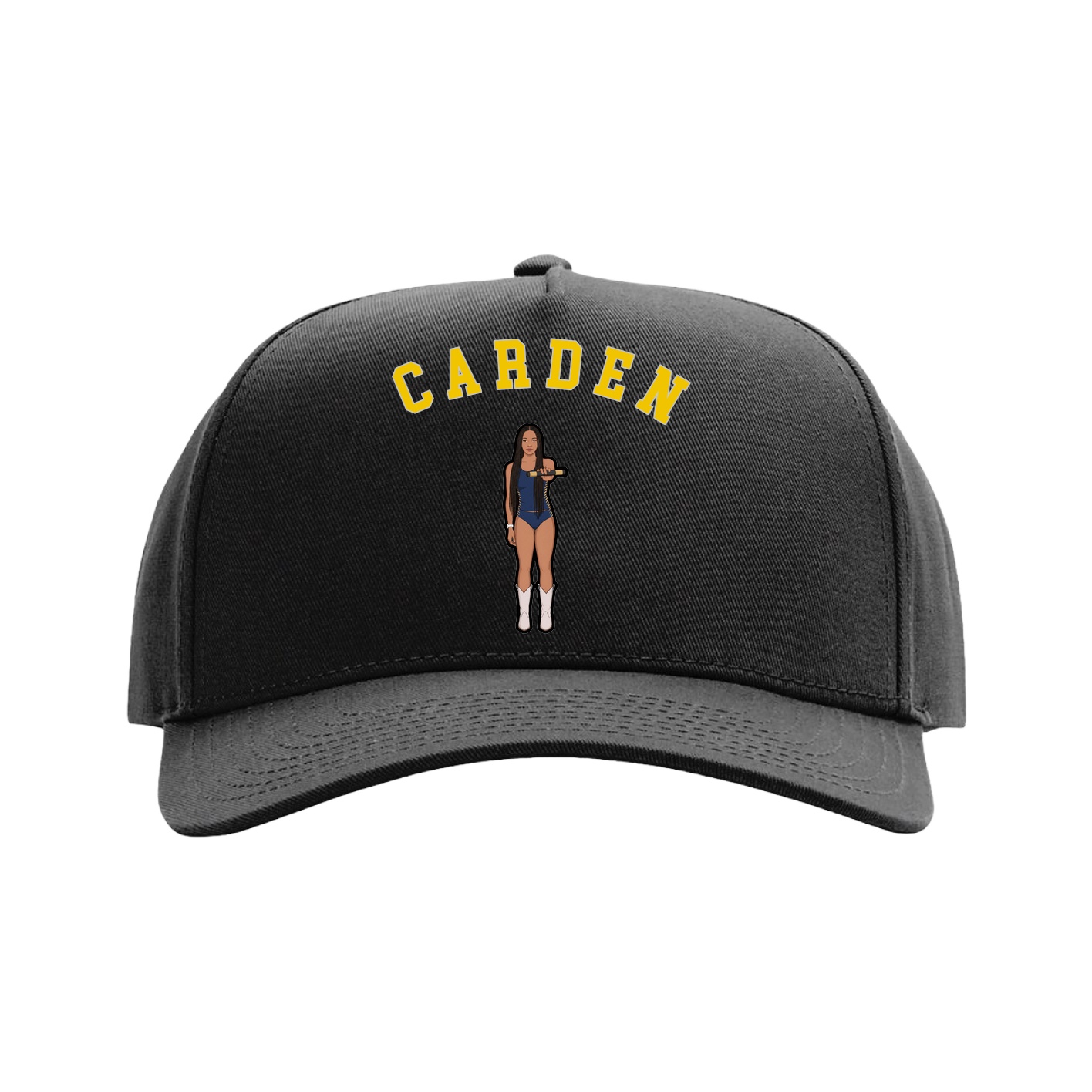 Full Fabric Five-Panel Champ Cap — Shirsey Arch in Black