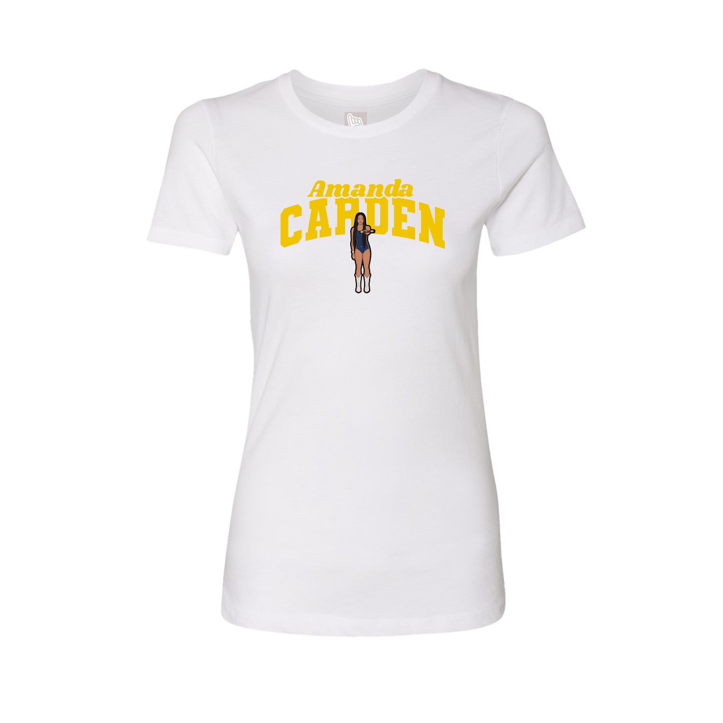 Fitted Women's Tee — Signature Arch in White