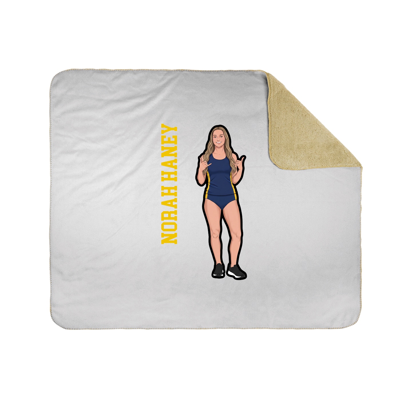 Throw Blanket — Name Vertical in White