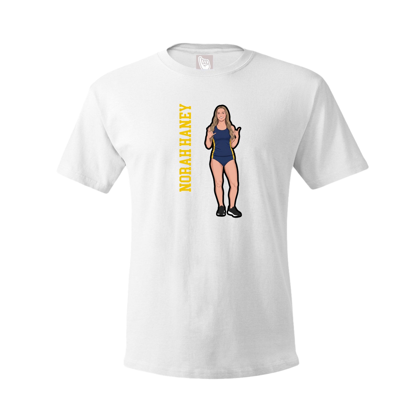 Tee — Name Vertical in White