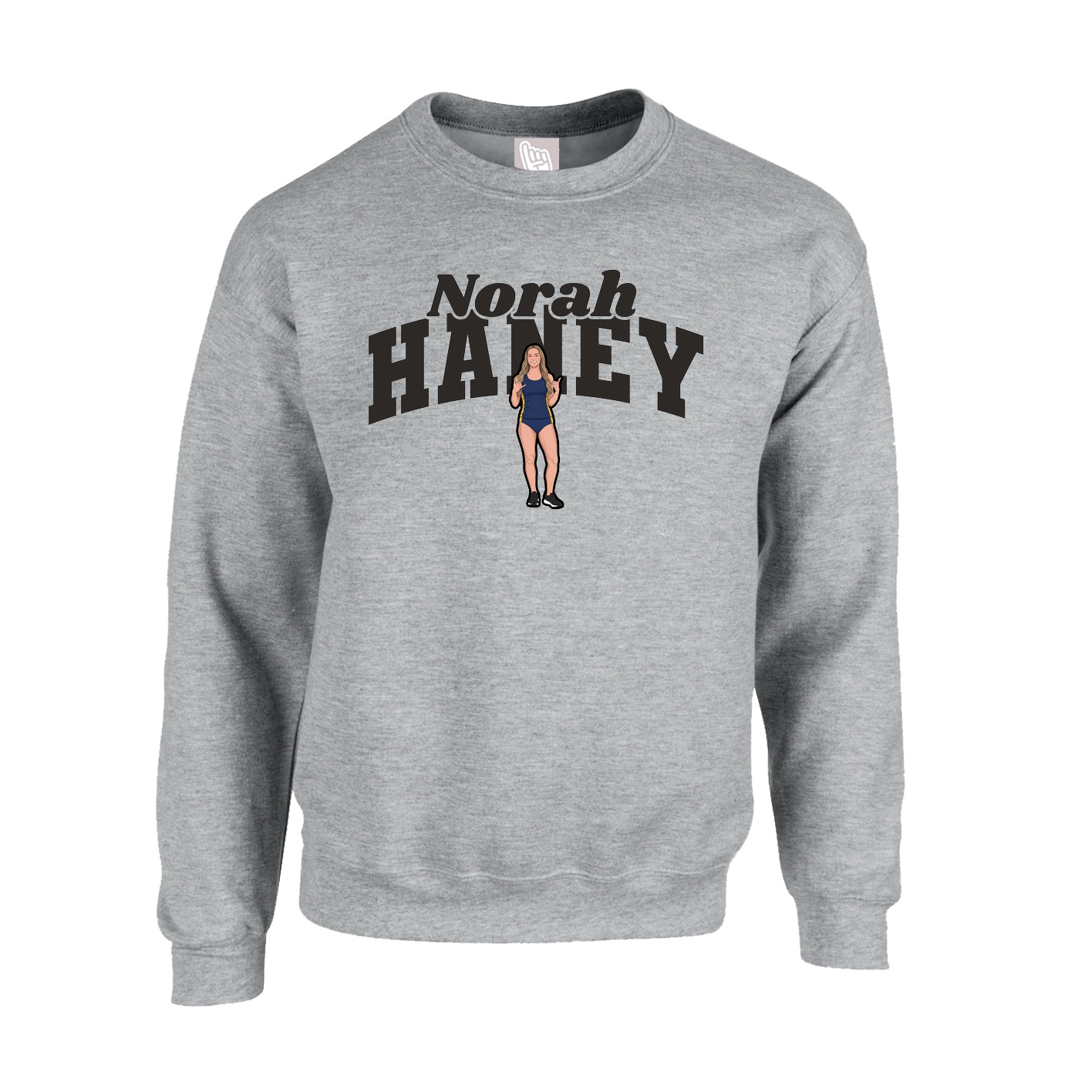 Fleece Crew — Signature Arch in Grey