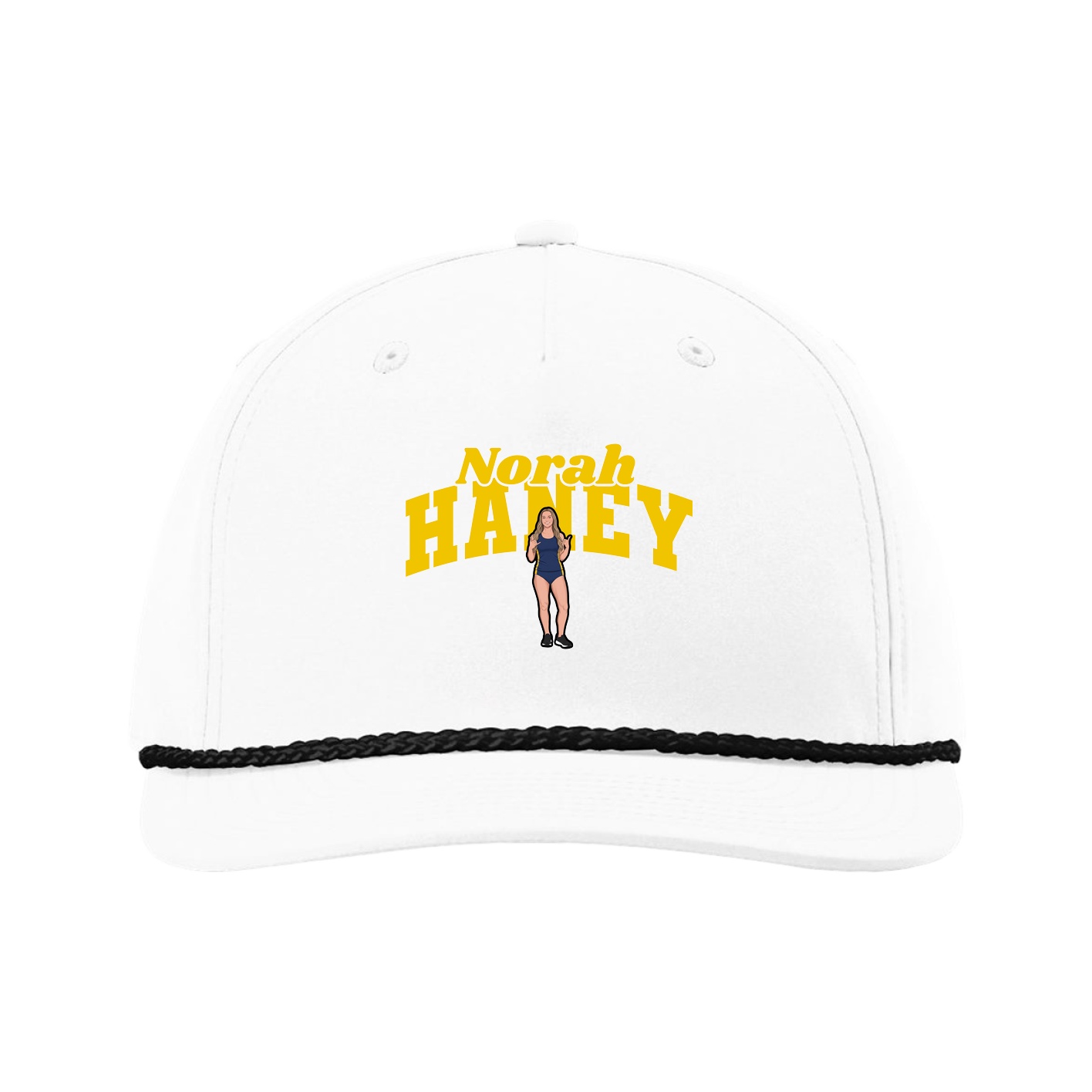 Five-Panel Classic Rope Cap — Signature Arch in White