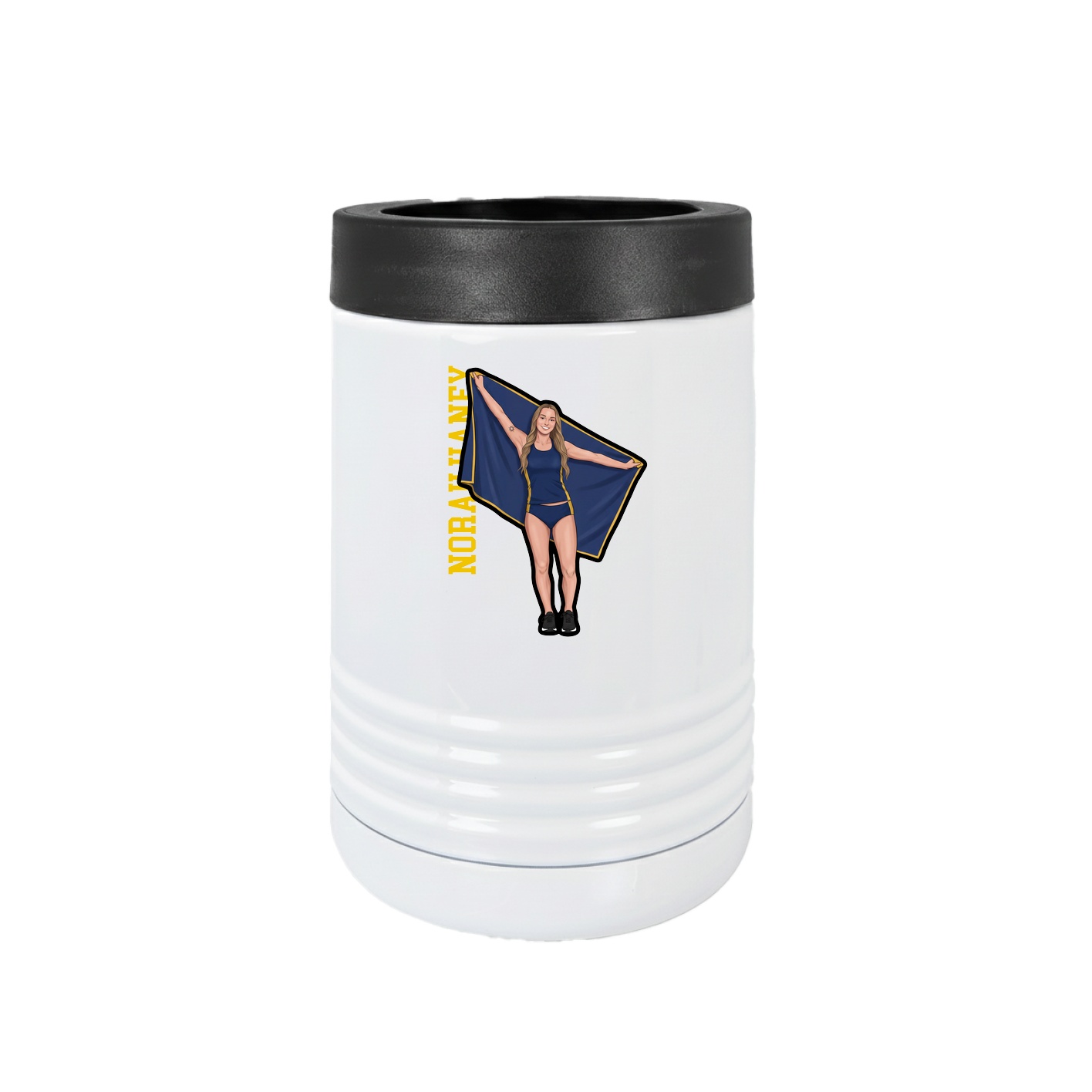 Beverage Holder — Name Vertical in White