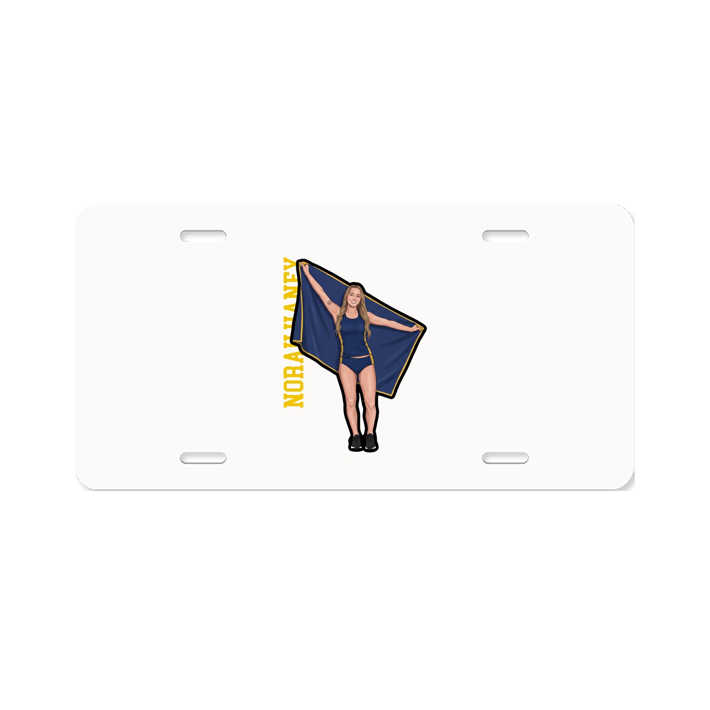 License Plate — Name Vertical in Classic