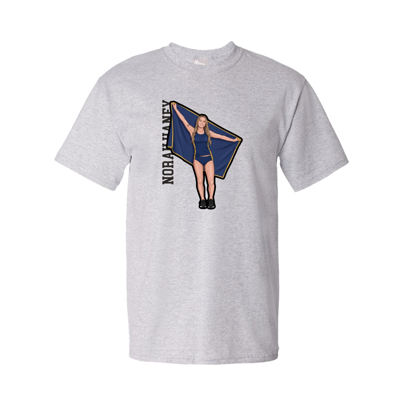 Tee — Name Vertical in Grey