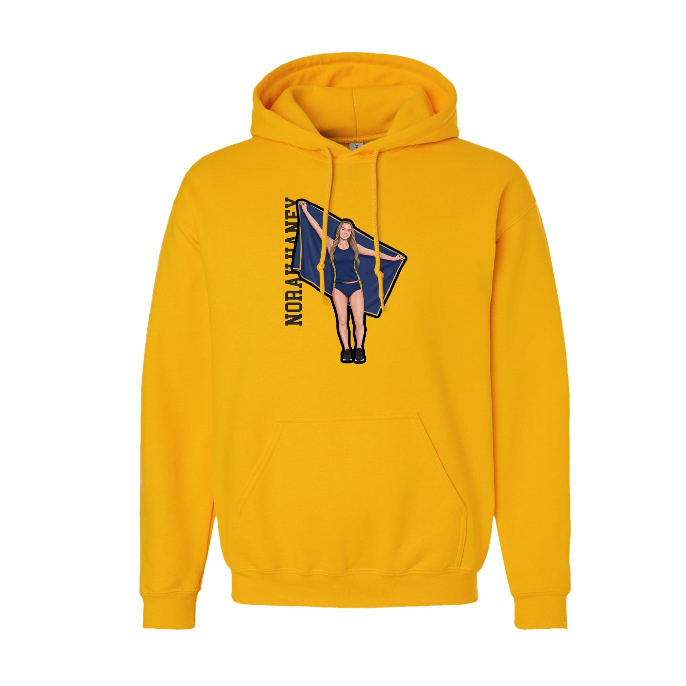 Youth Hoodie — Name Vertical in Gold