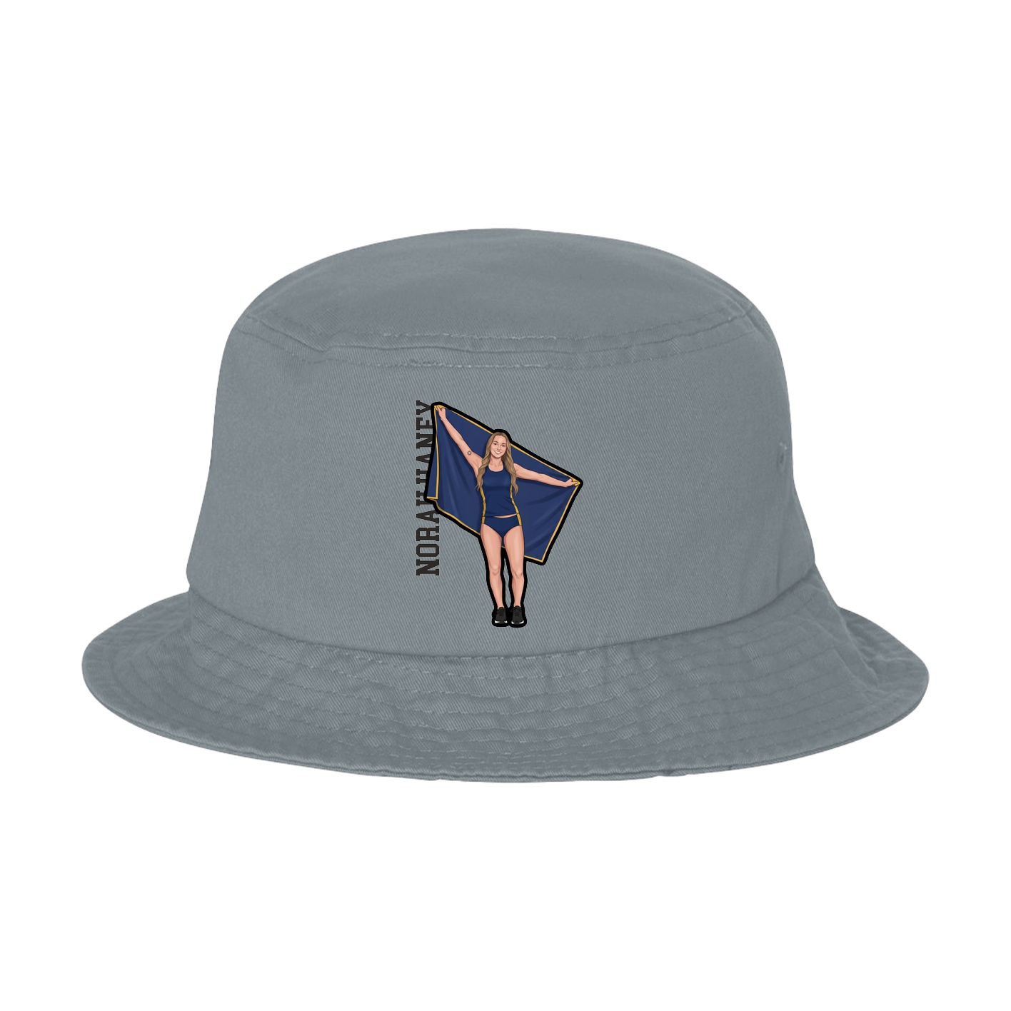 Bucket Cap — Name Vertical in Grey