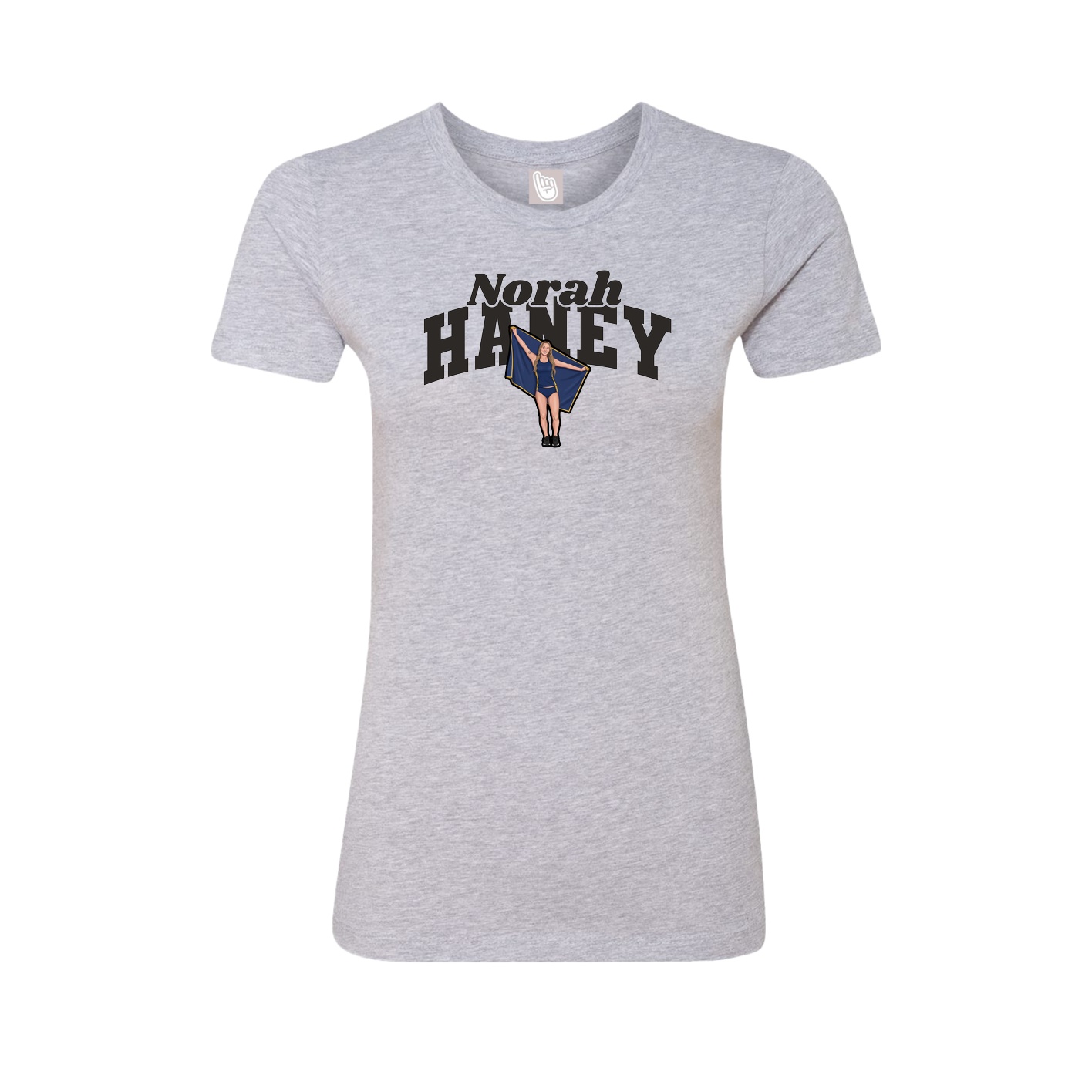 Fitted Women's Tee — Signature Arch in Grey