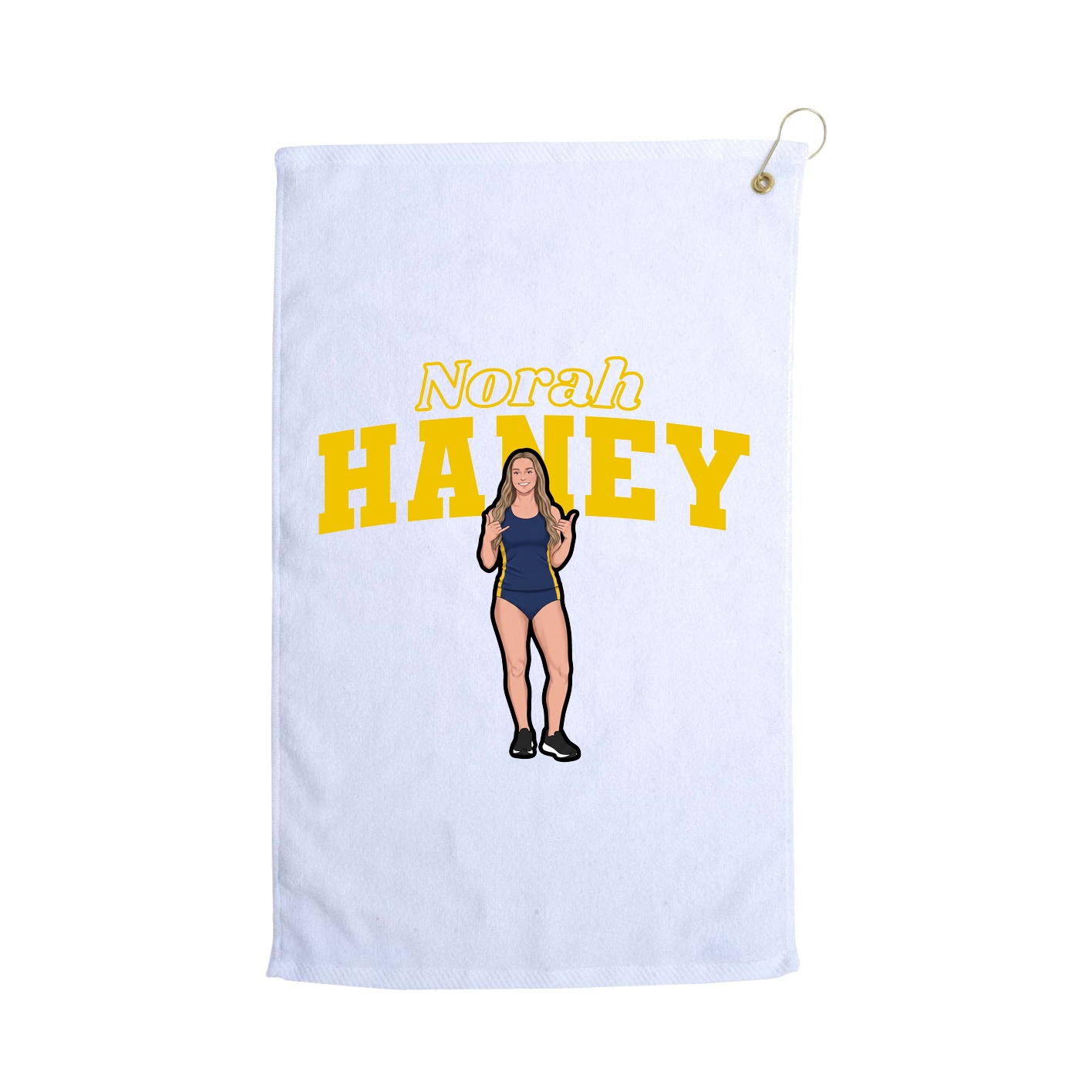 Golf Towel — Name Arch in White