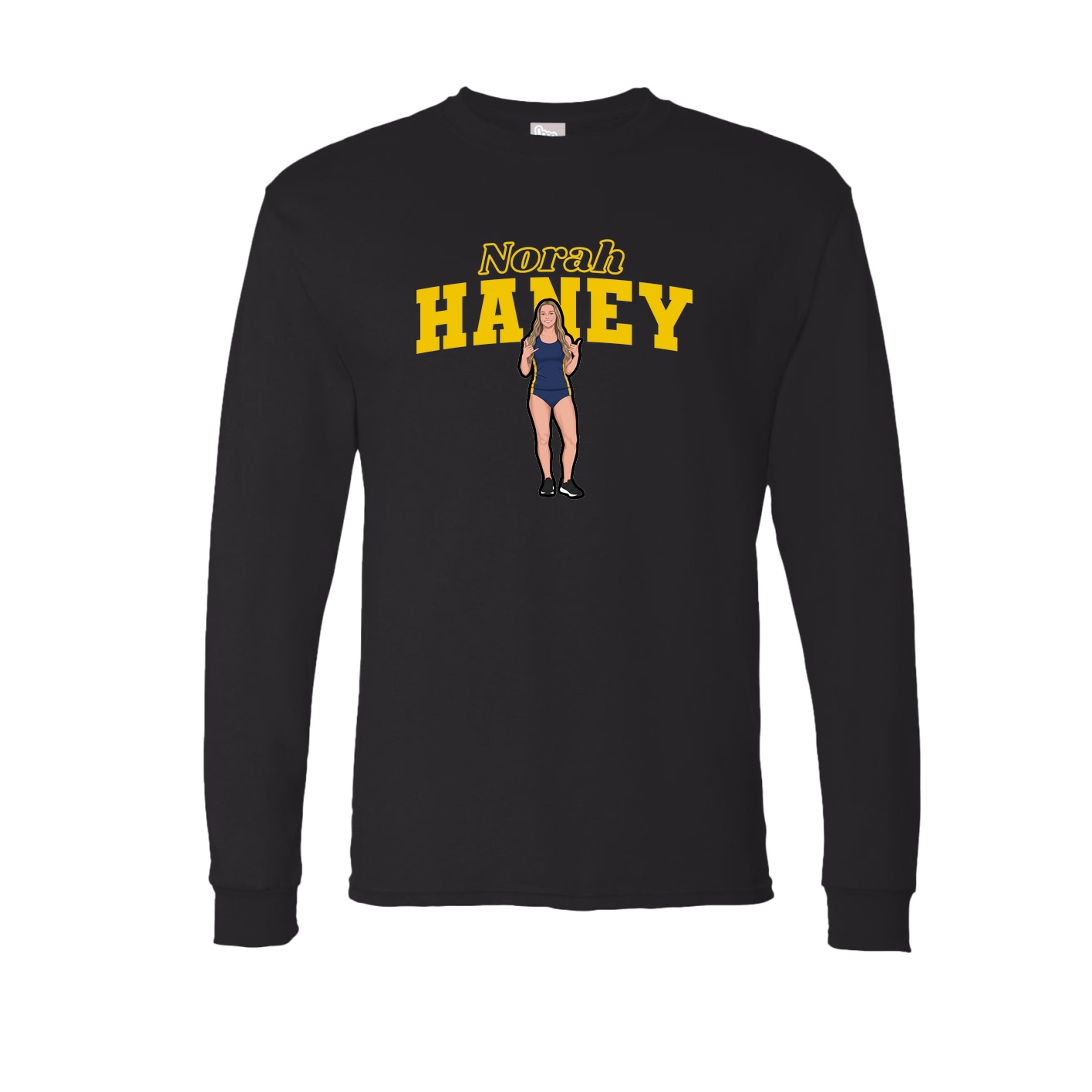 Long Sleeve Tee — Name Arch in Black