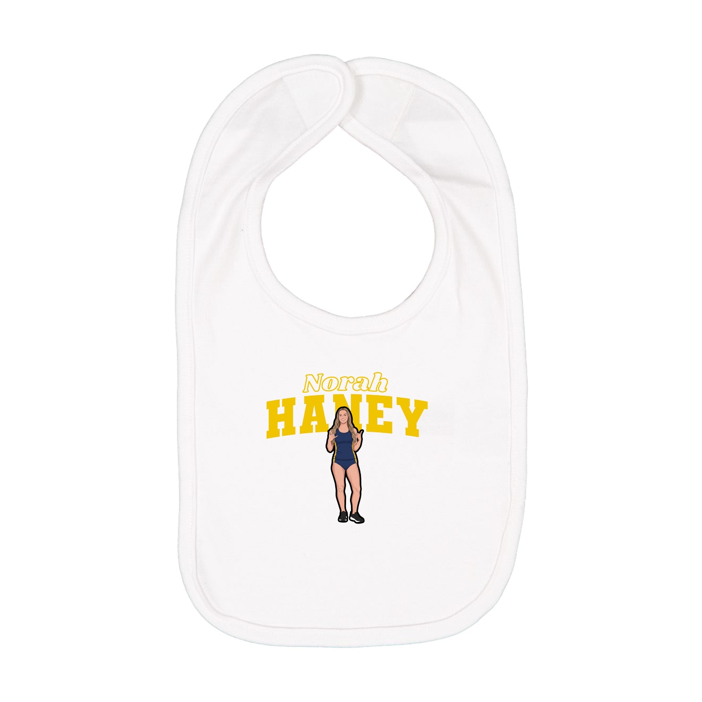 Infant Bib — Name Arch in White