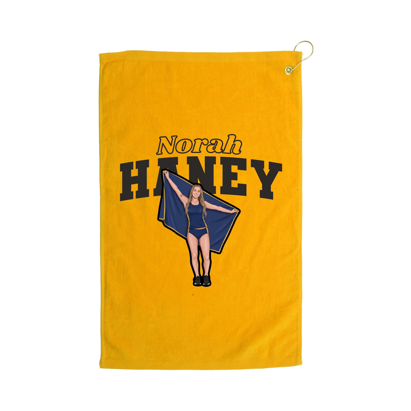 Golf Towel — Name Arch in Gold