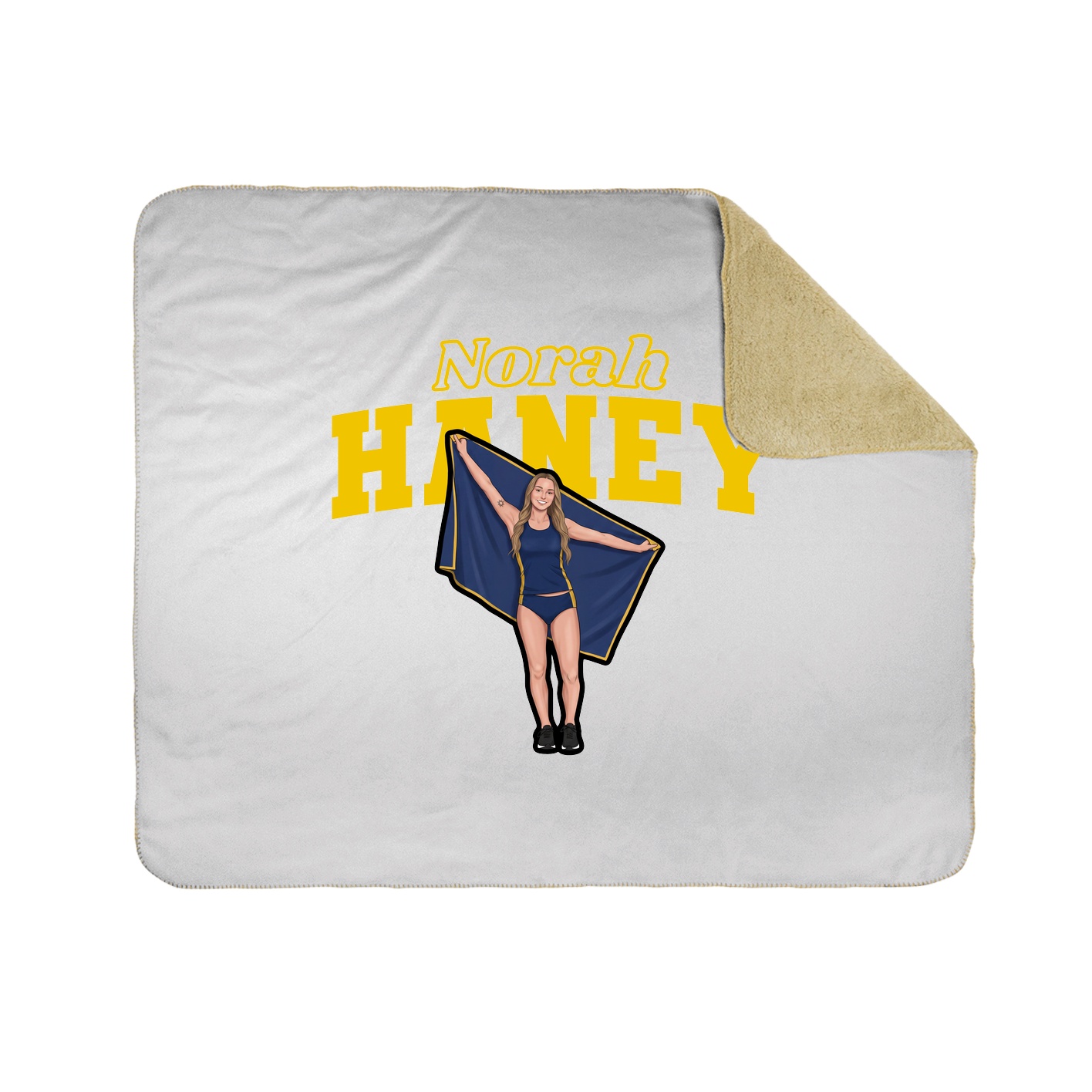 Throw Blanket — Name Arch in White