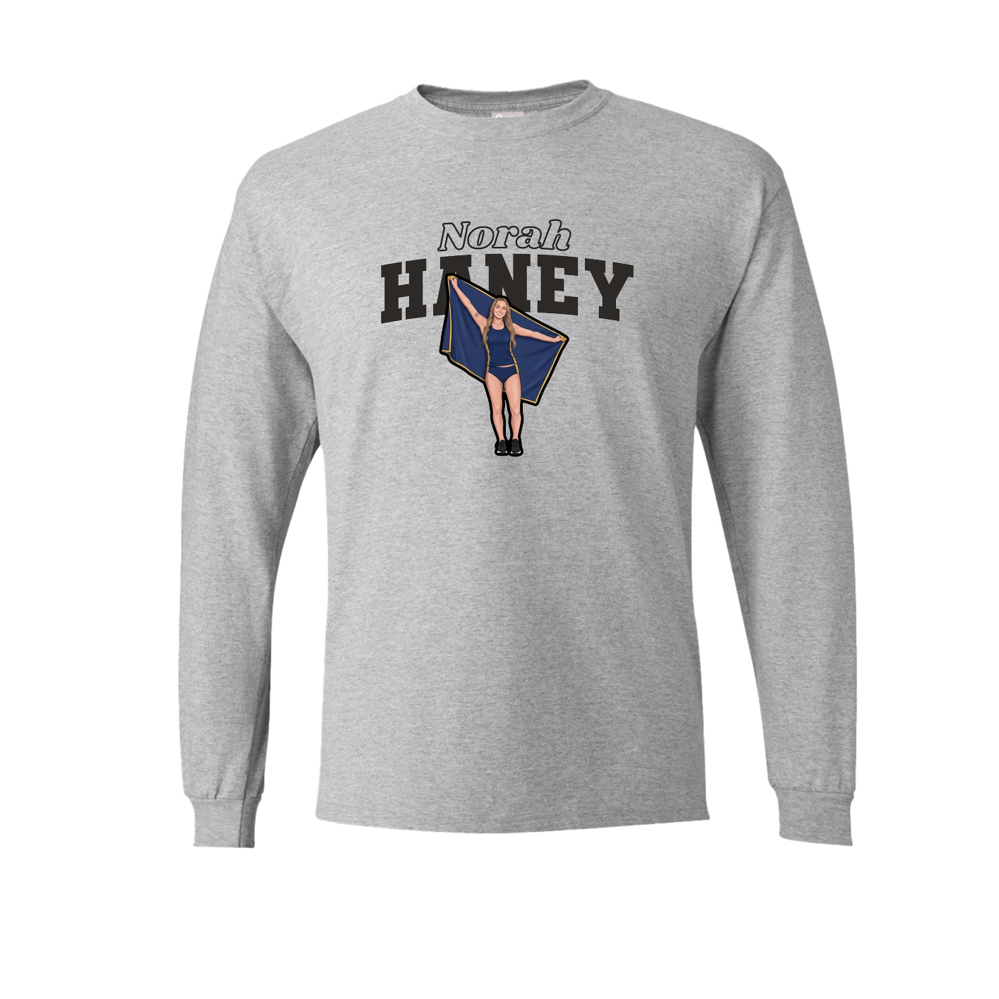 Long Sleeve Tee — Name Arch in Grey