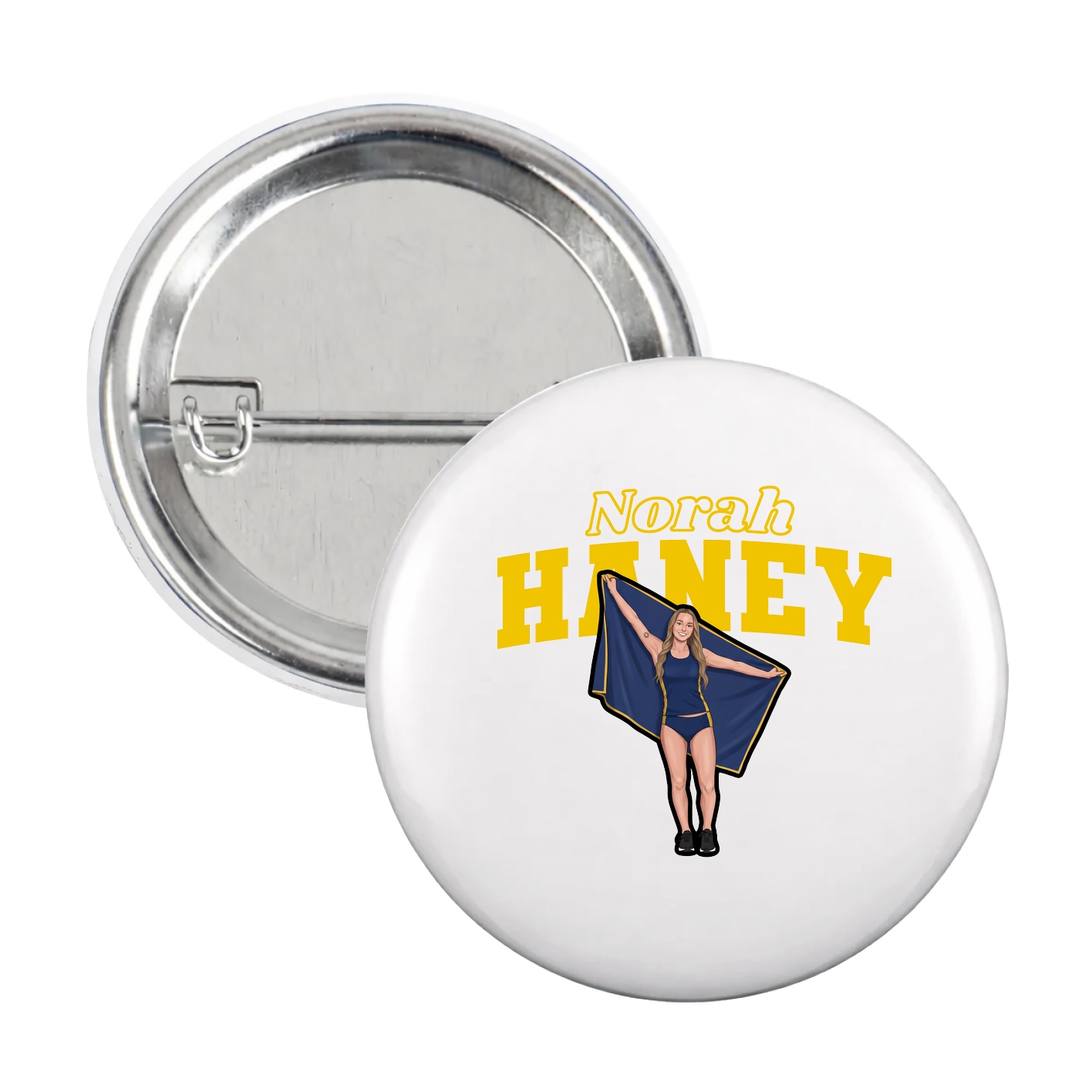 Game Day Button — Name Arch in White