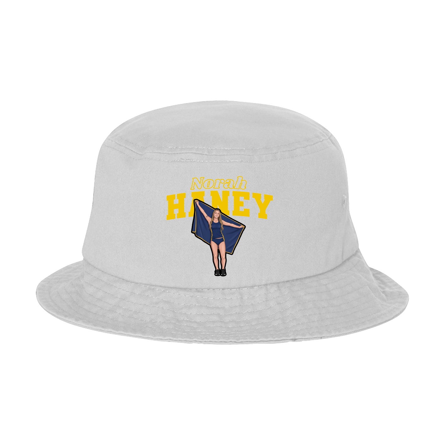 Bucket Cap — Name Arch in White