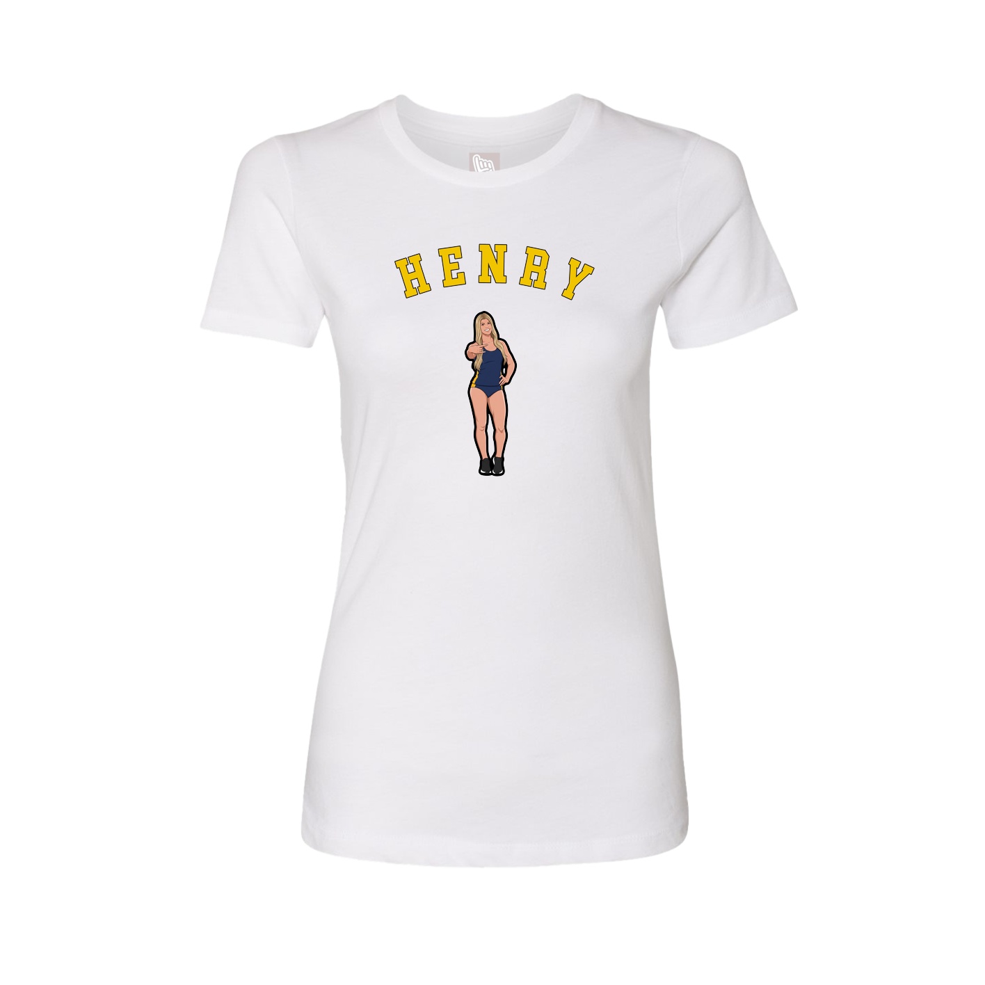 Fitted Women's Tee — Shirsey Arch in White
