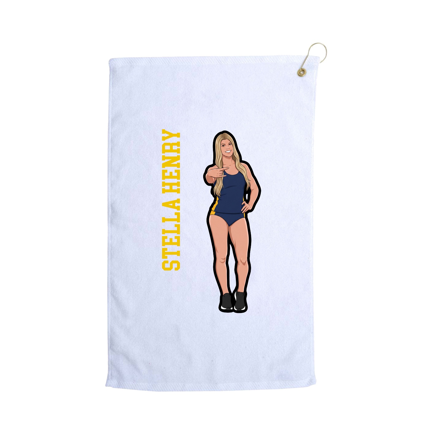 Golf Towel — Name Vertical in White