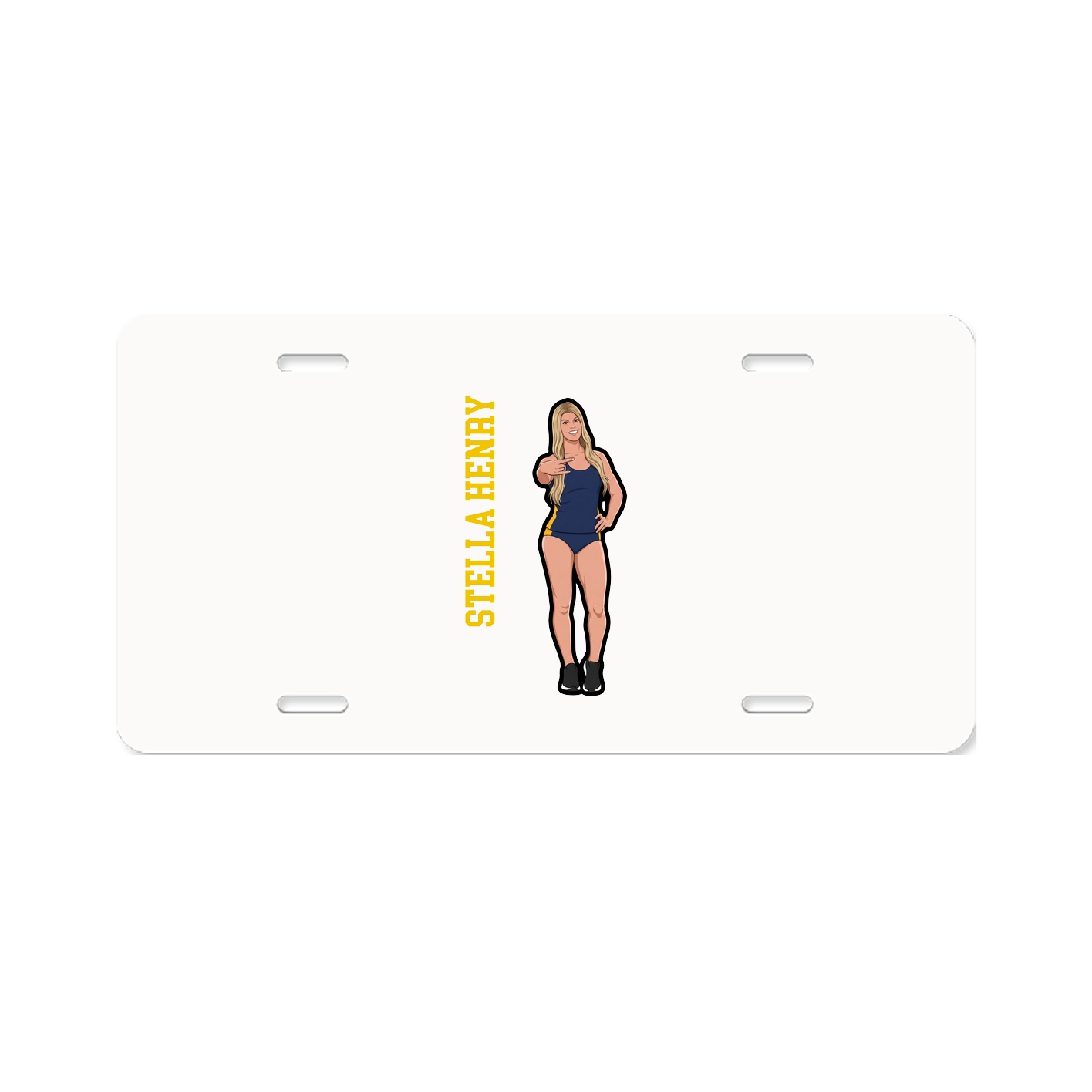 License Plate — Name Vertical in Classic