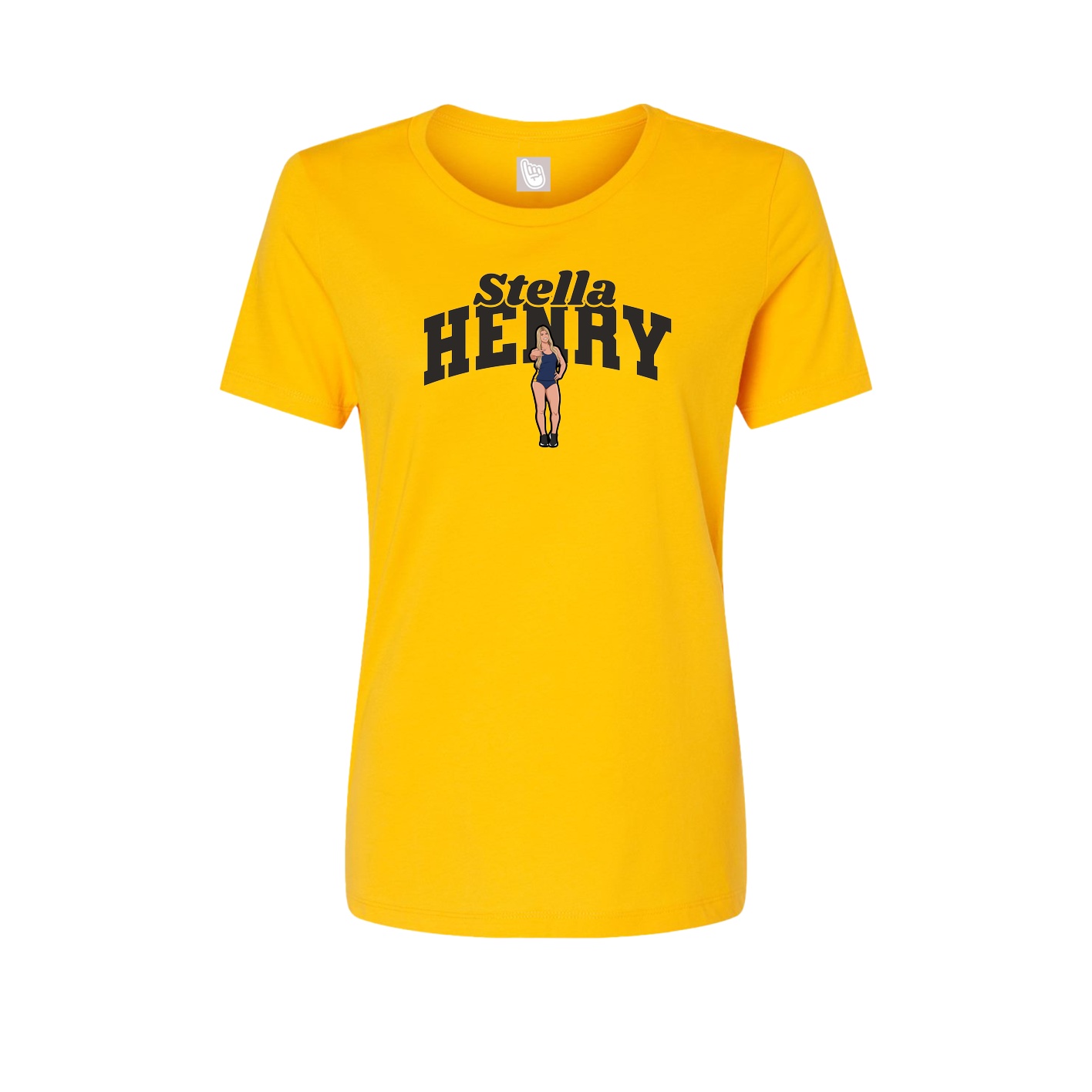 Fitted Women's Tee — Signature Arch in Gold