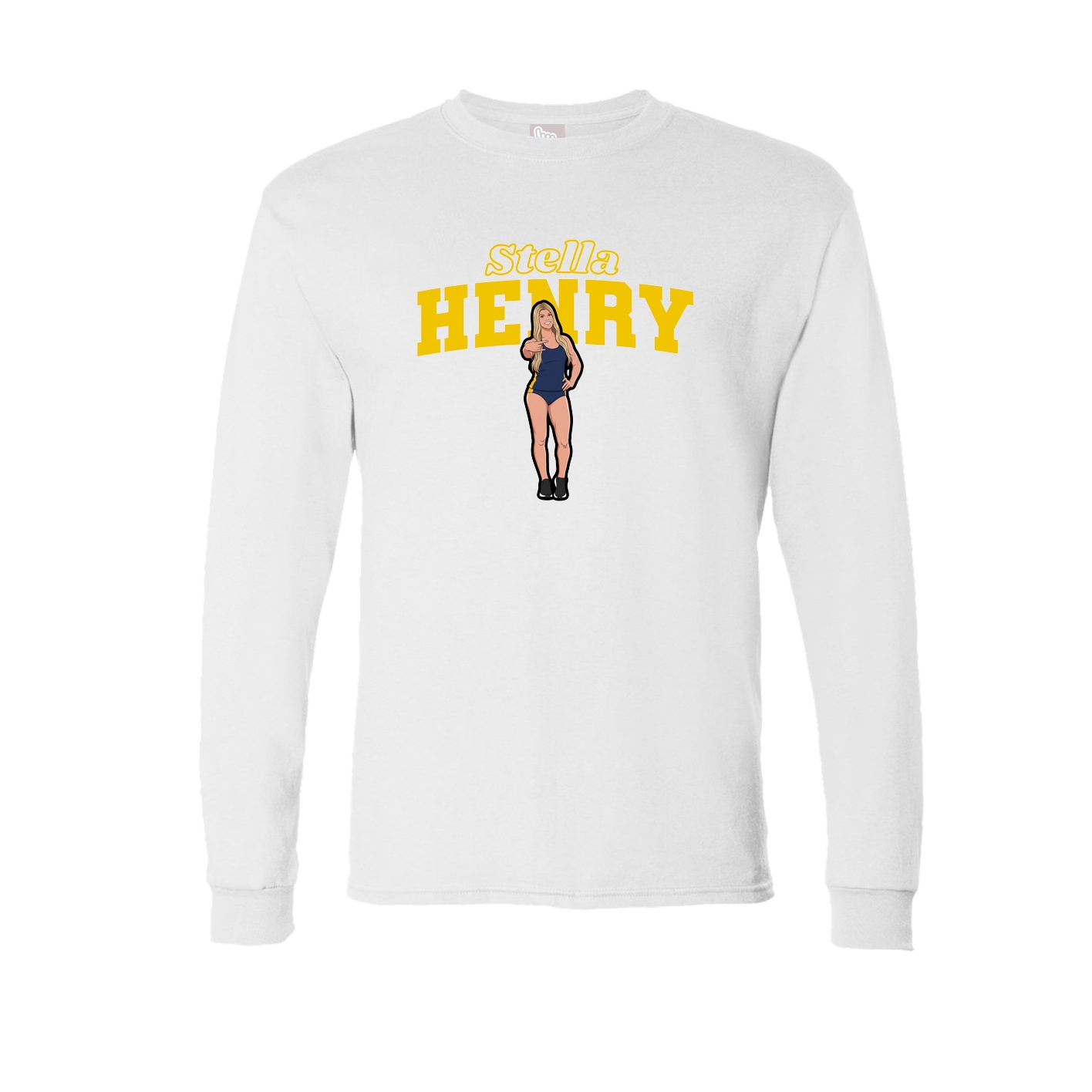 Long Sleeve Tee — Name Arch in White