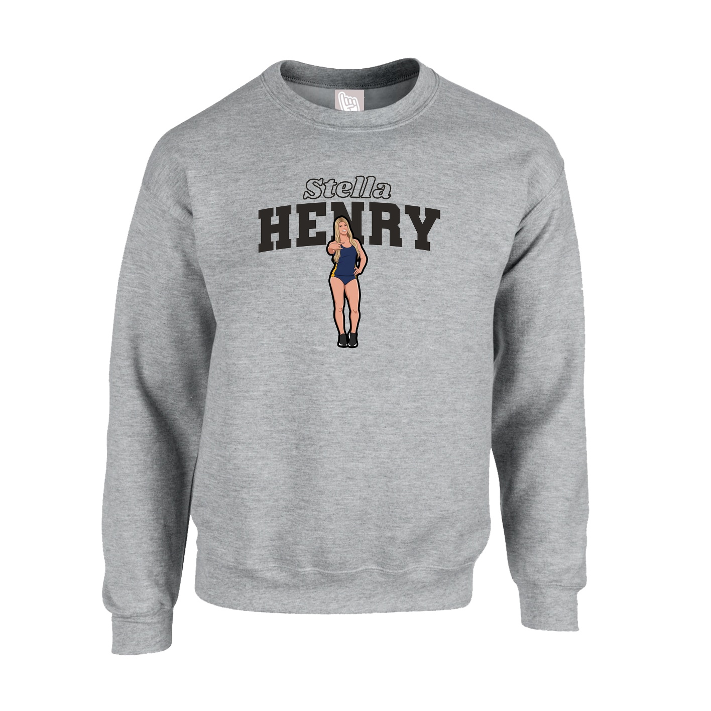 Fleece Crew — Name Arch in Grey