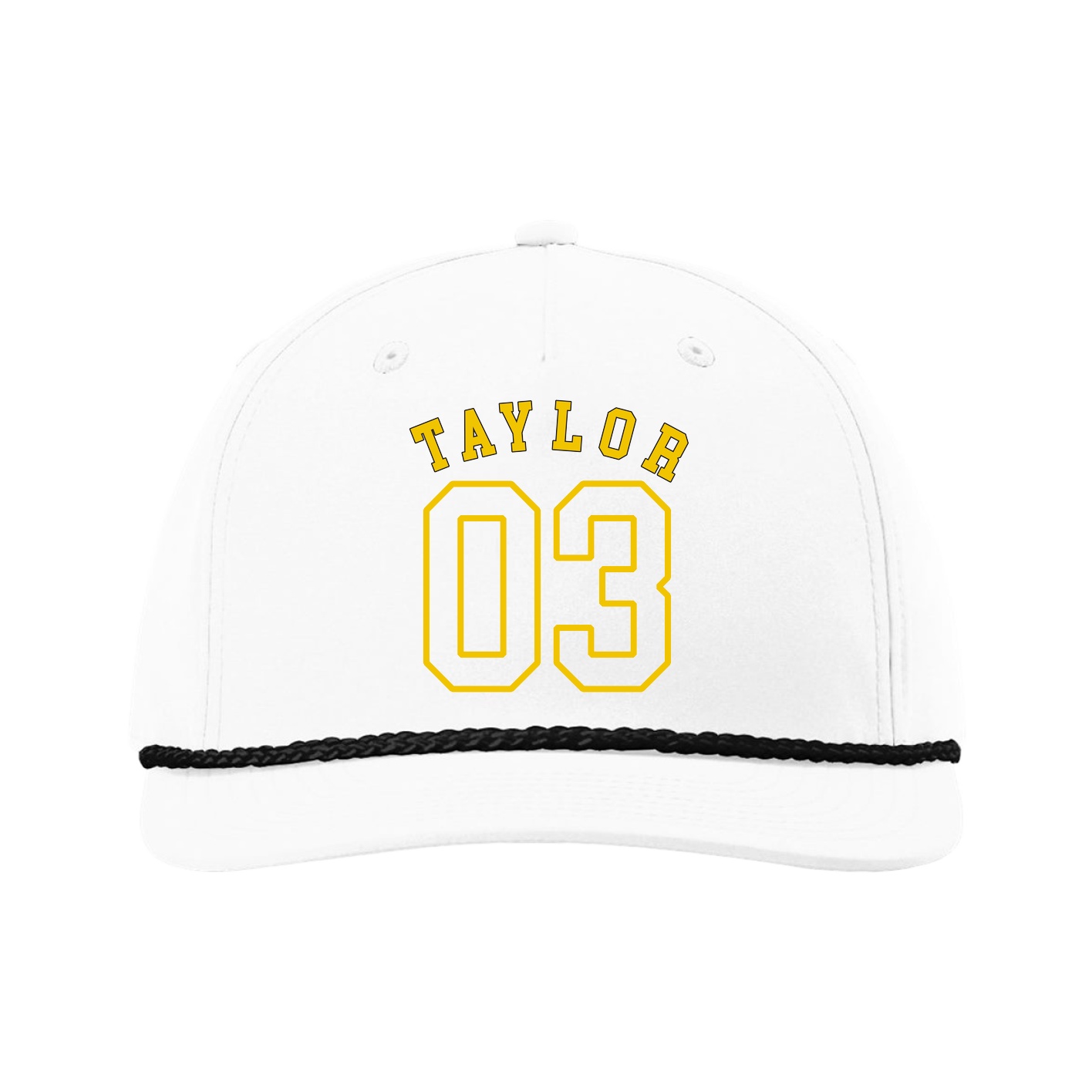 Five-Panel Classic Rope Cap — Shirsey Arch in White