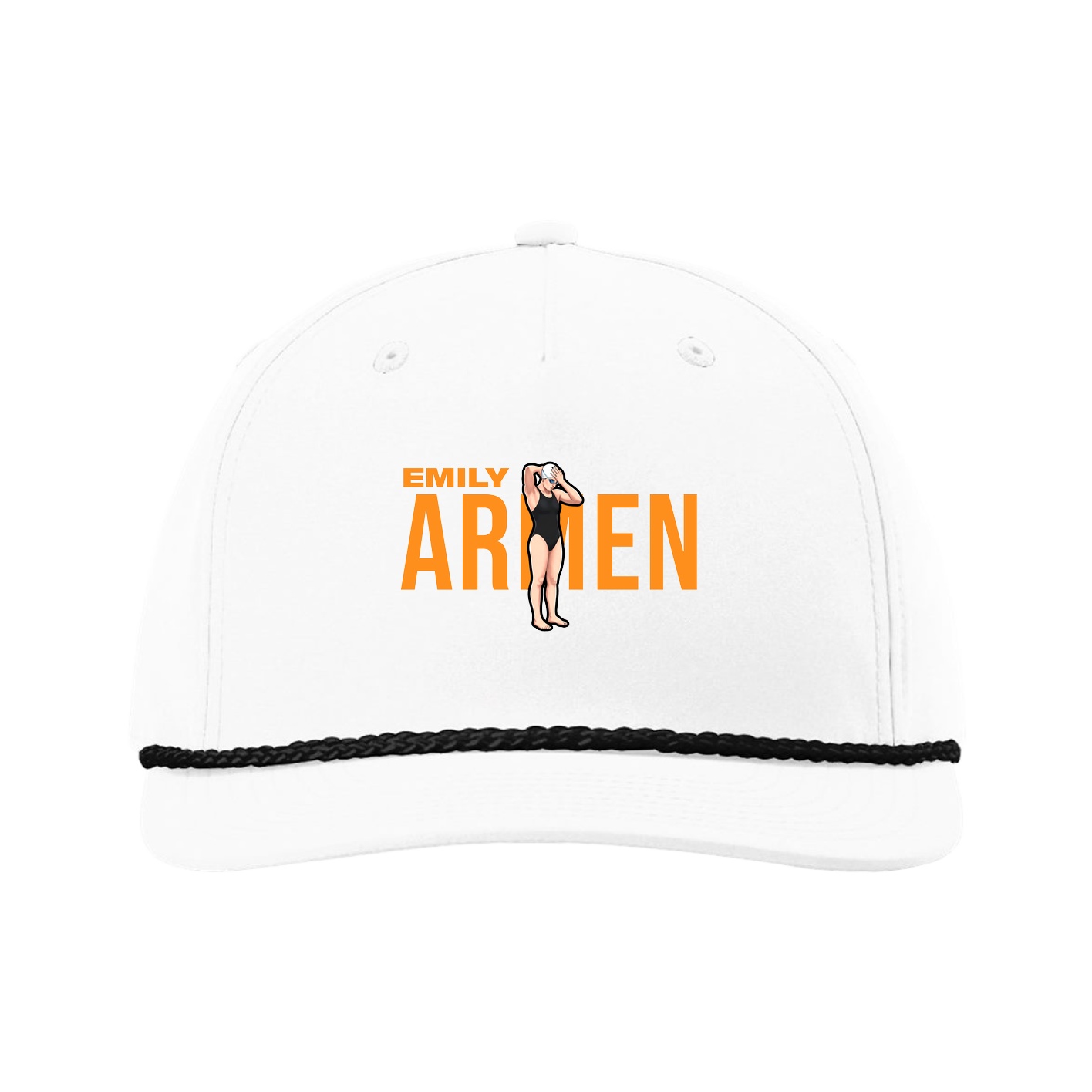 Five-Panel Classic Rope Cap — Player Name in White