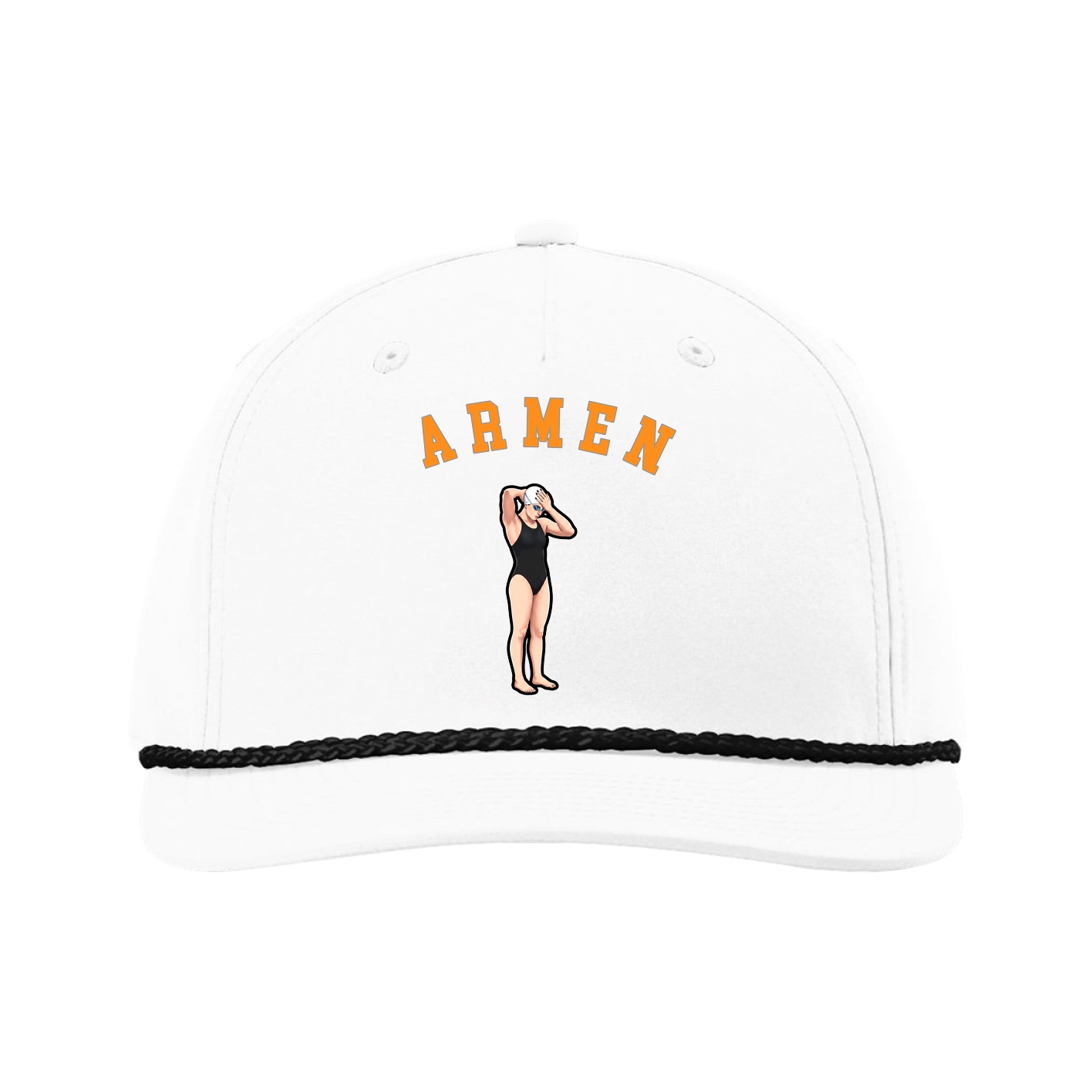 Five-Panel Classic Rope Cap — Shirsey Arch in White