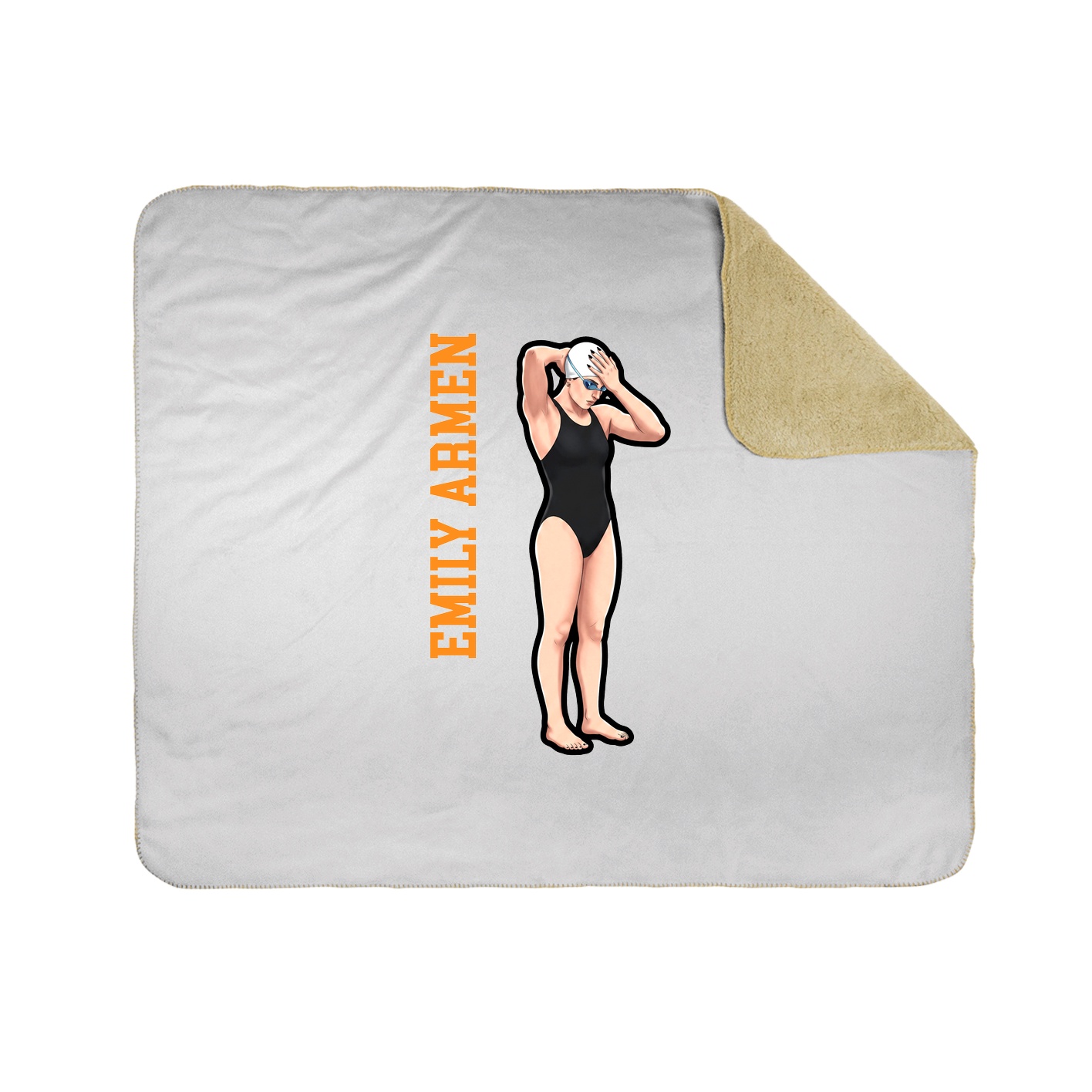 Throw Blanket — Name Vertical in White
