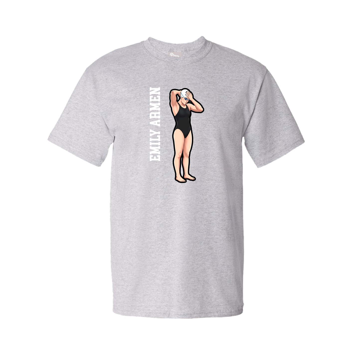 Tee — Name Vertical in Grey