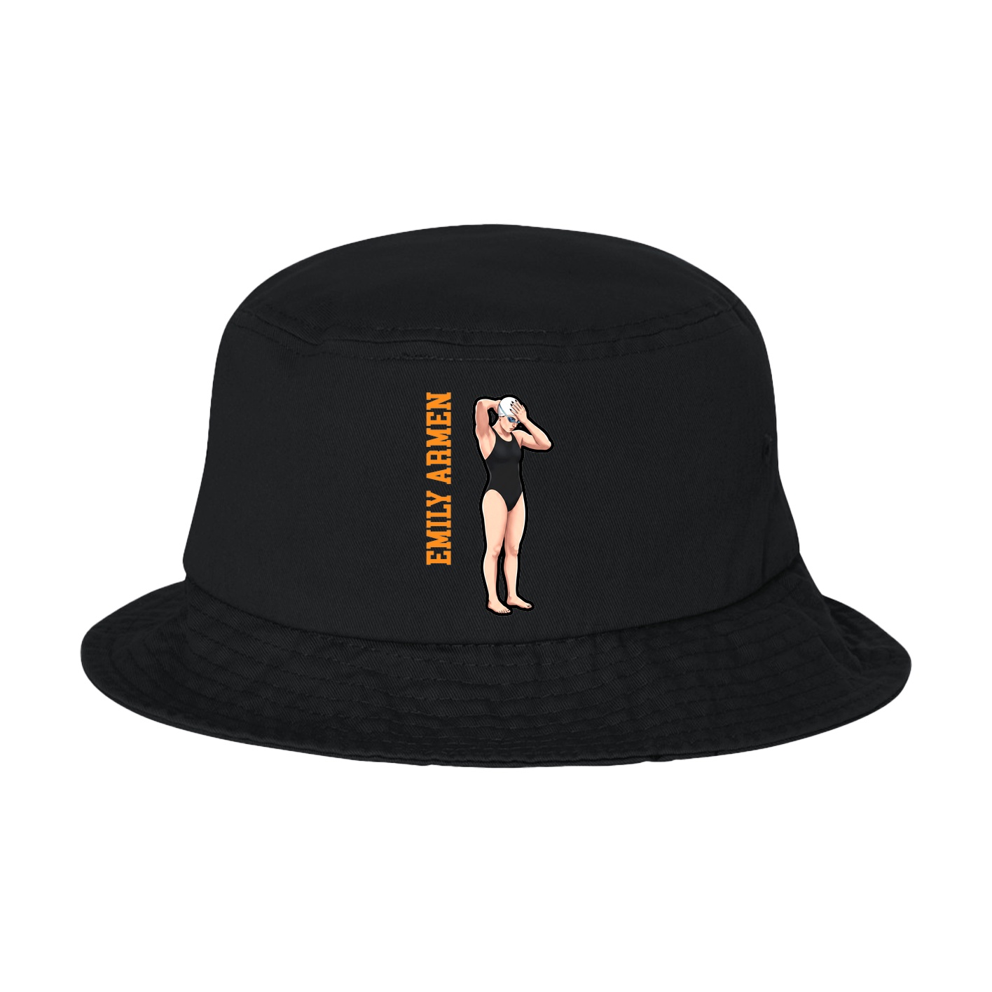 Bucket Cap — Name Vertical in Black