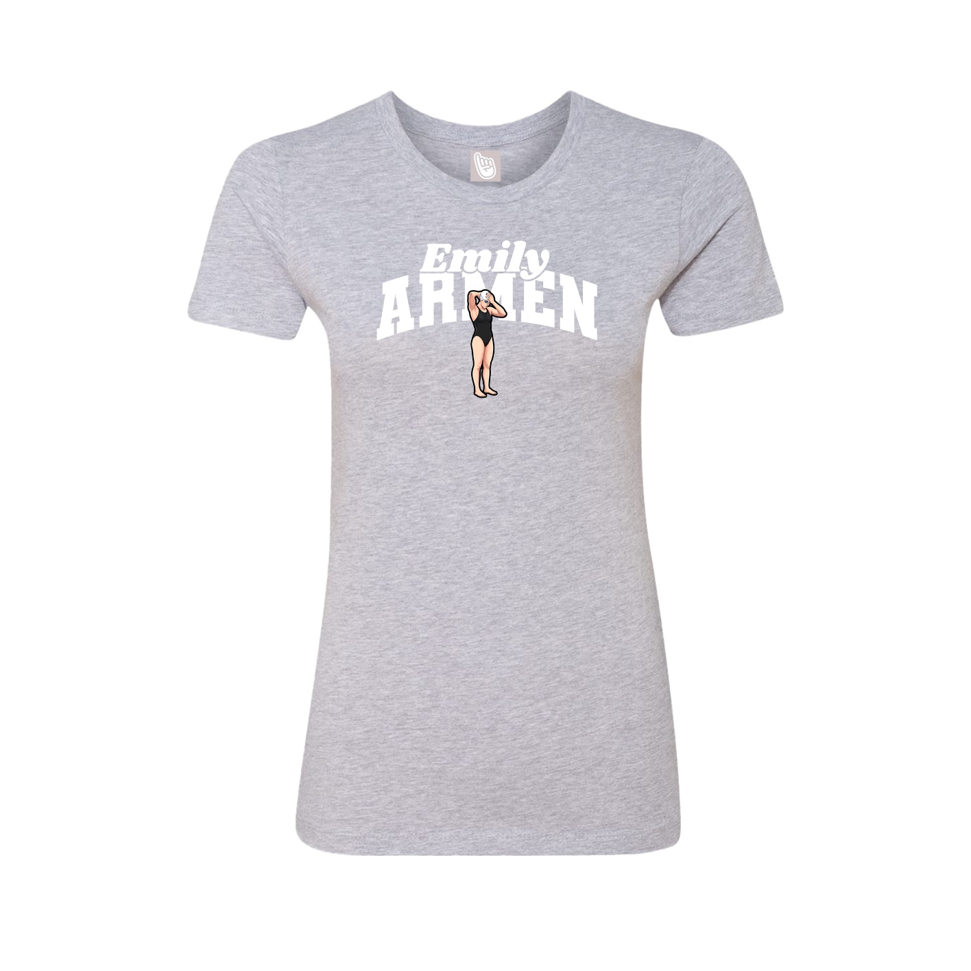 Fitted Women's Tee — Signature Arch in Grey