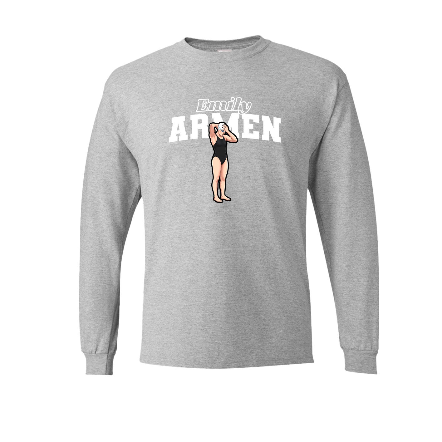 Long Sleeve Tee — Name Arch in Grey