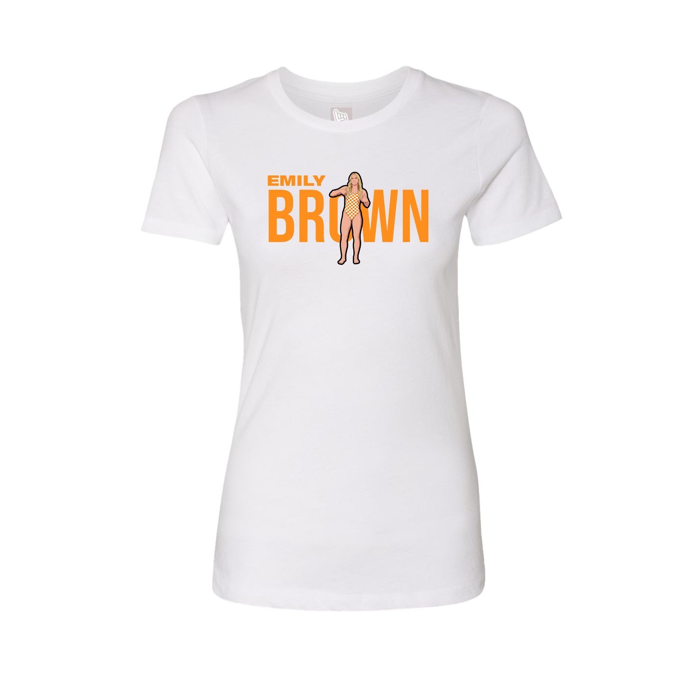 Fitted Women's Tee — Player Name in White