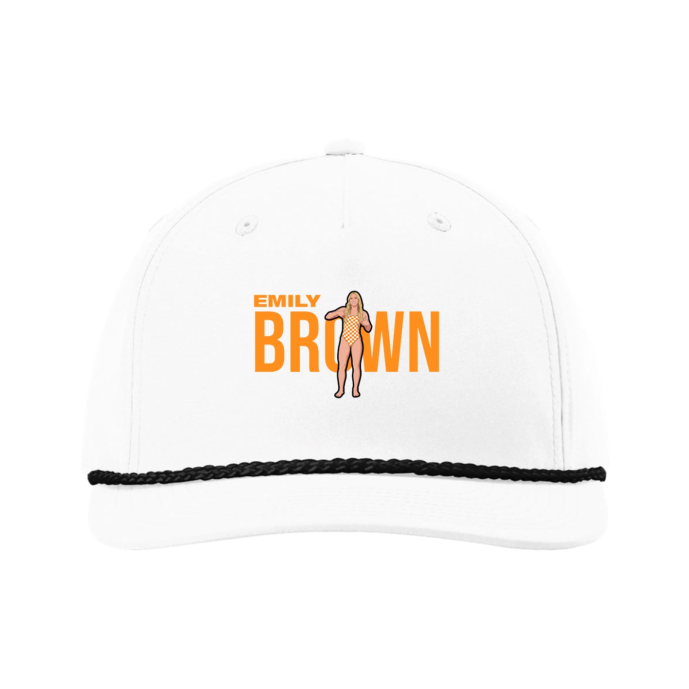 Five-Panel Classic Rope Cap — Player Name in White