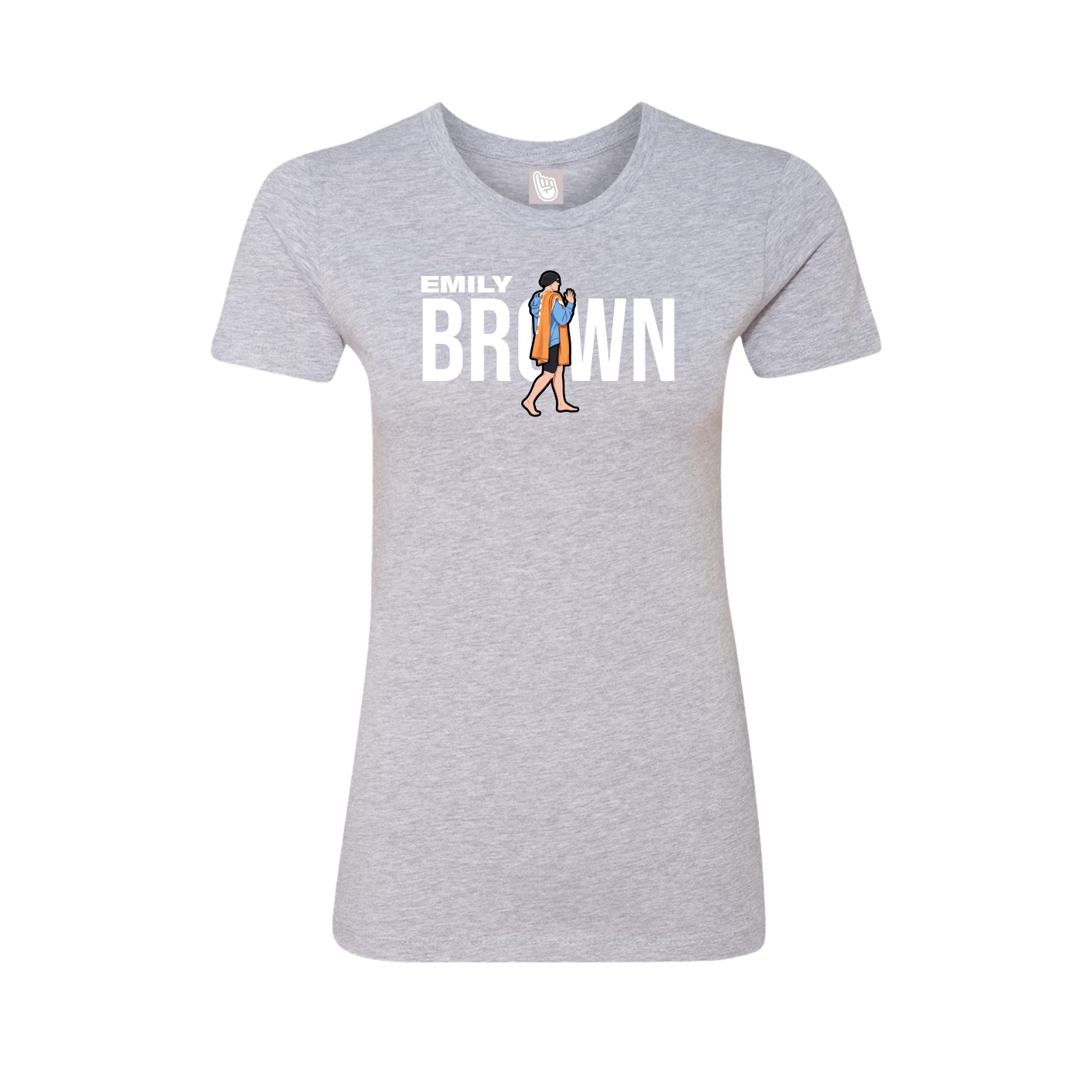 Fitted Women's Tee — Player Name in Grey