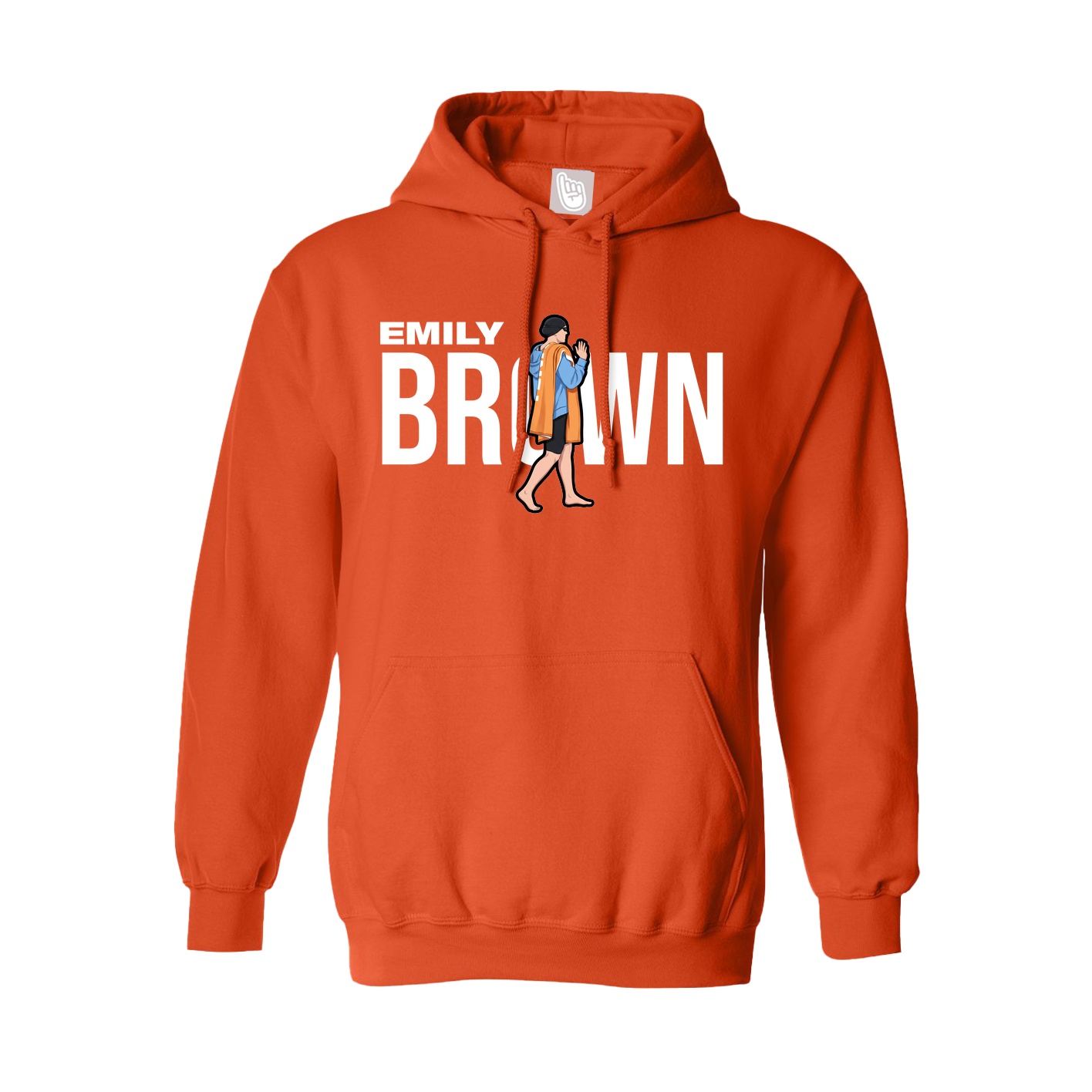 Hoodie — Player Name in Orange