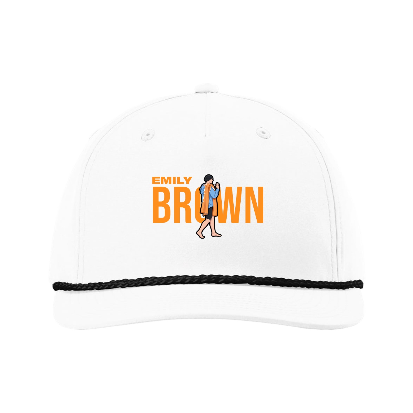 Five-Panel Classic Rope Cap — Player Name in White