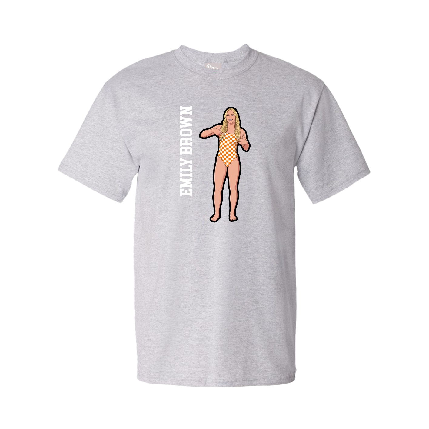 Youth Tee — Name Vertical in Grey