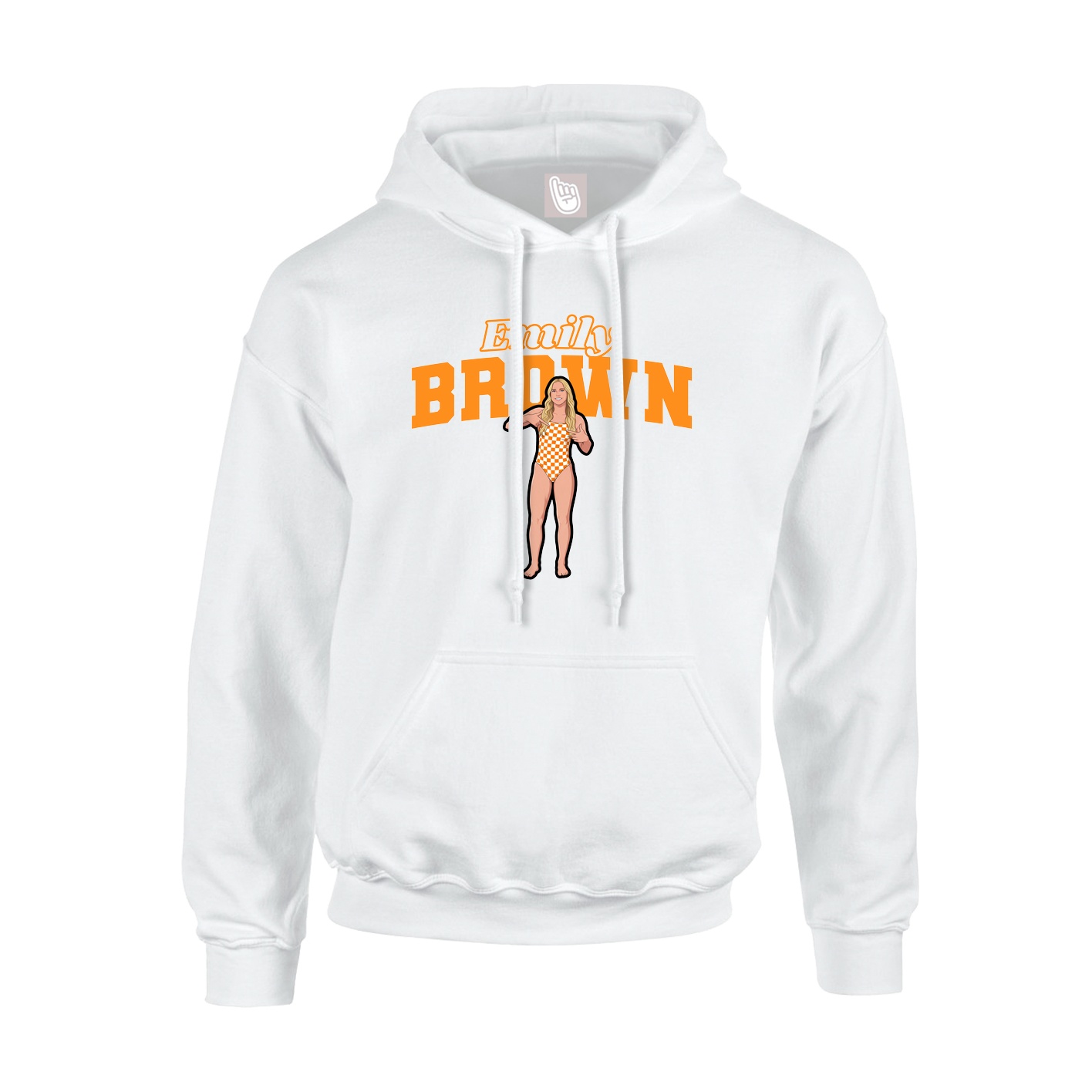 Youth Hoodie — Name Arch in White