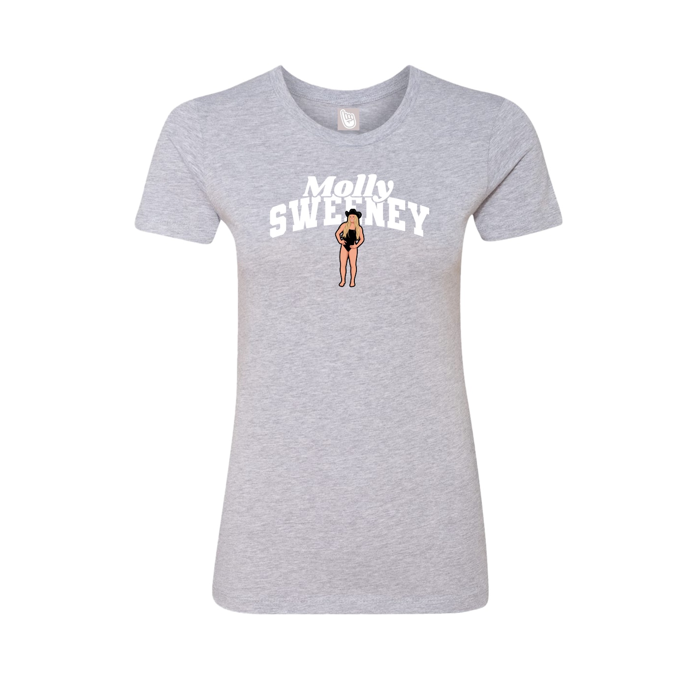 Fitted Women's Tee — Signature Arch in Grey