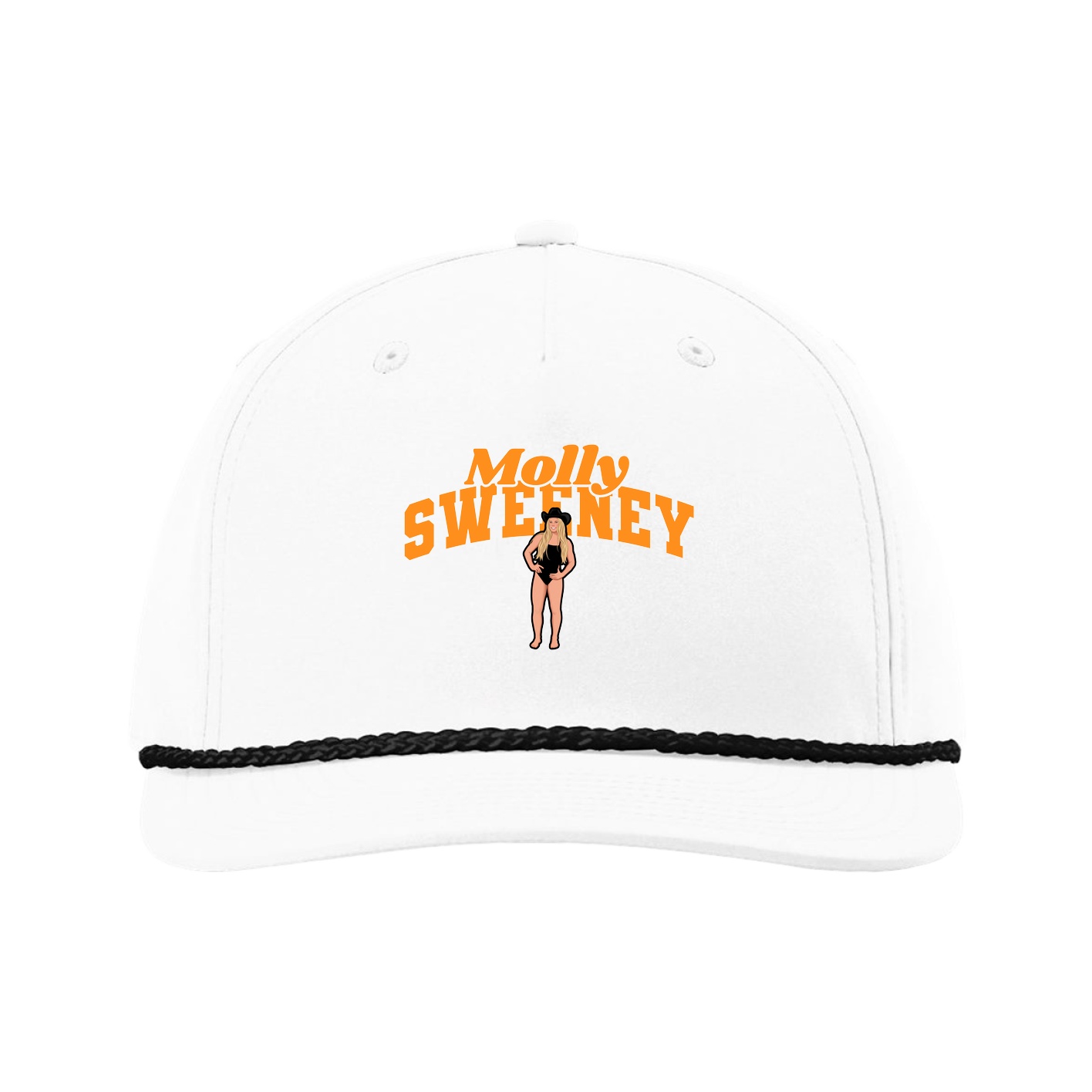 Five-Panel Classic Rope Cap — Signature Arch in White